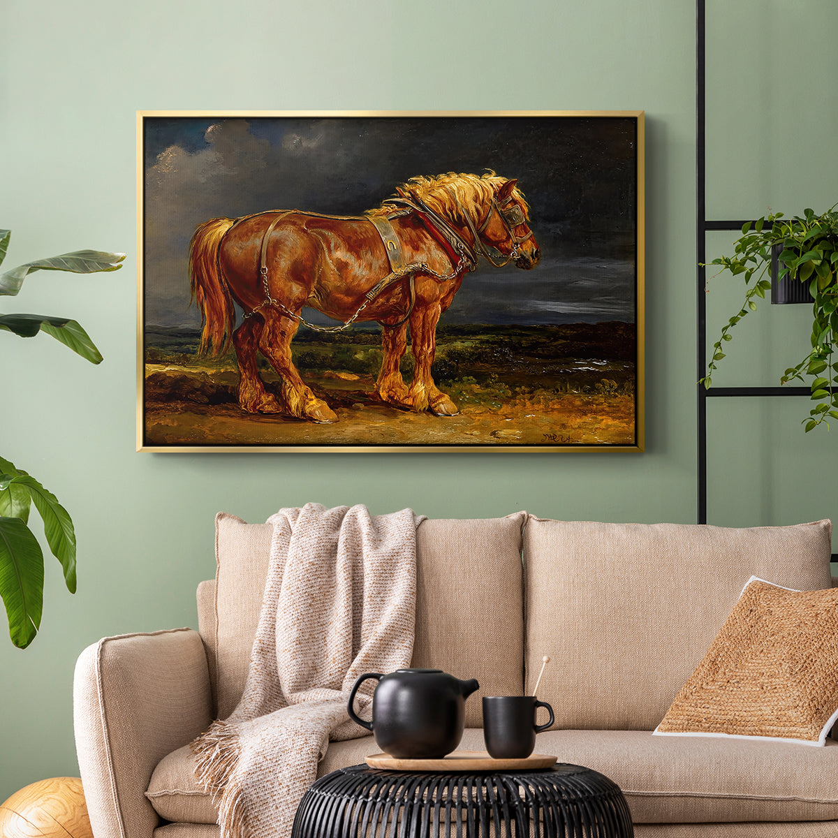 The Shire Horse Elephant in an Extensive Landscape, c. 1850s - Floater Framed Canvas Print