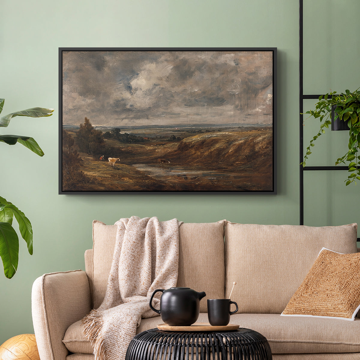Hampstead Heath, 1825 - Floater Framed Canvas Print