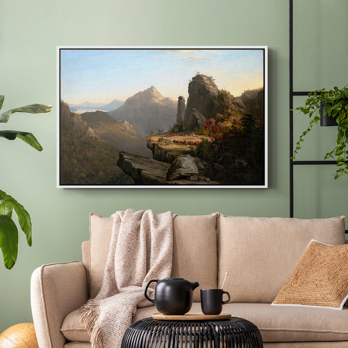 Scene from “The Last of the Mohicans”, 1827 - Floater Framed Canvas Print