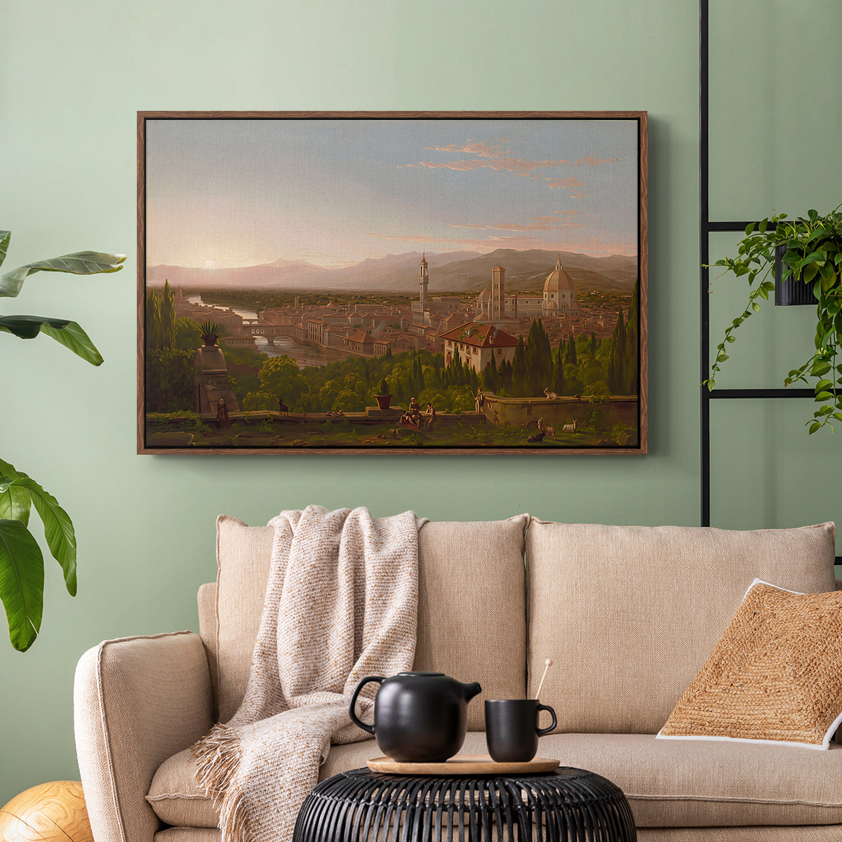 View of Florence from San Miniato, 1837 - Floater Framed Canvas Print