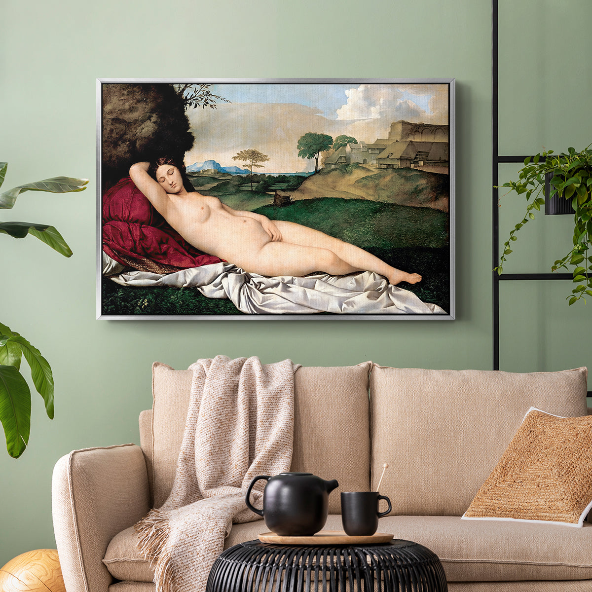 Sleeping Venus, c. 1510 - Floater Framed Canvas Print