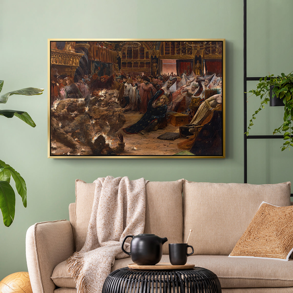 Ball of the Burning Men, 1889 - Floater Framed Canvas Print