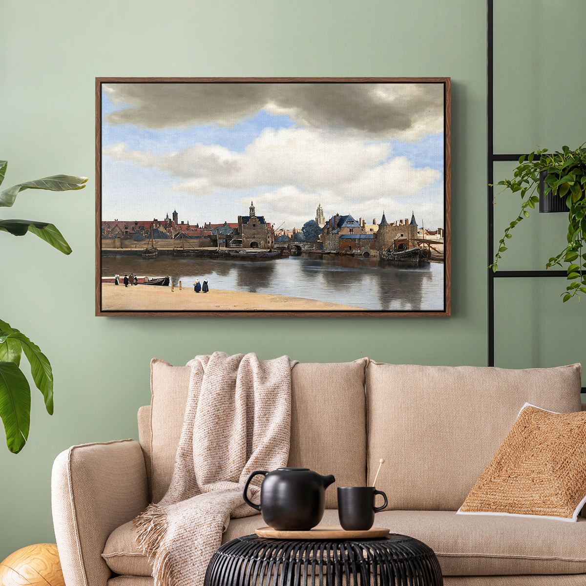 View of Delft, c. 1660-1661 - Floater Framed Canvas Print