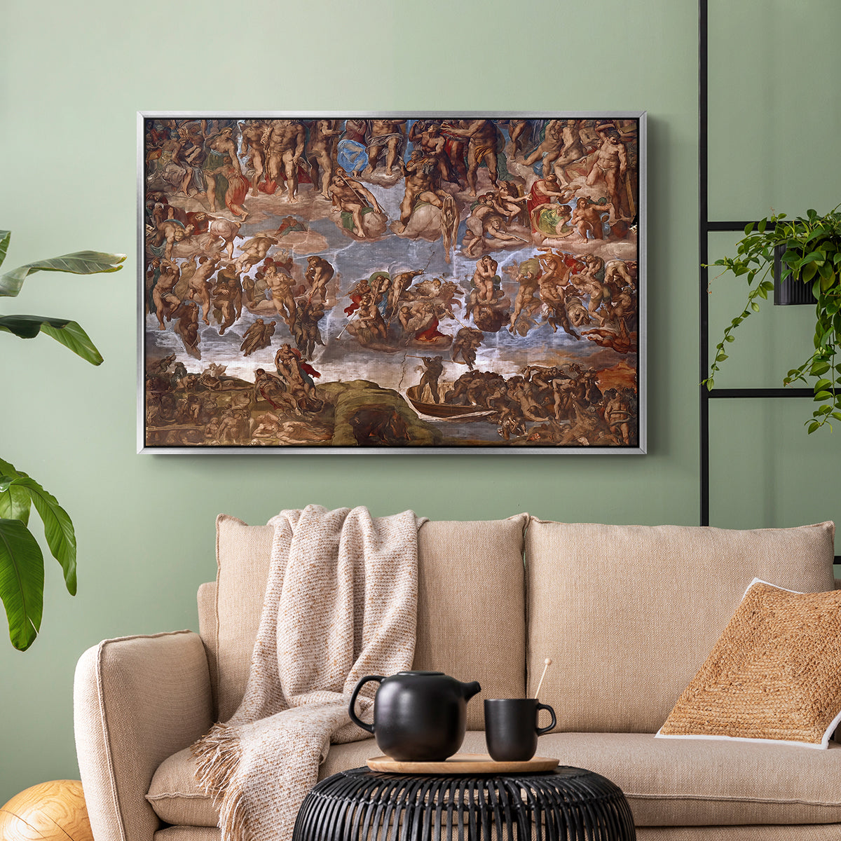 The Last Judgment (Charon's Boat and the Damned), 1536-1541 - Floater Framed Canvas Print