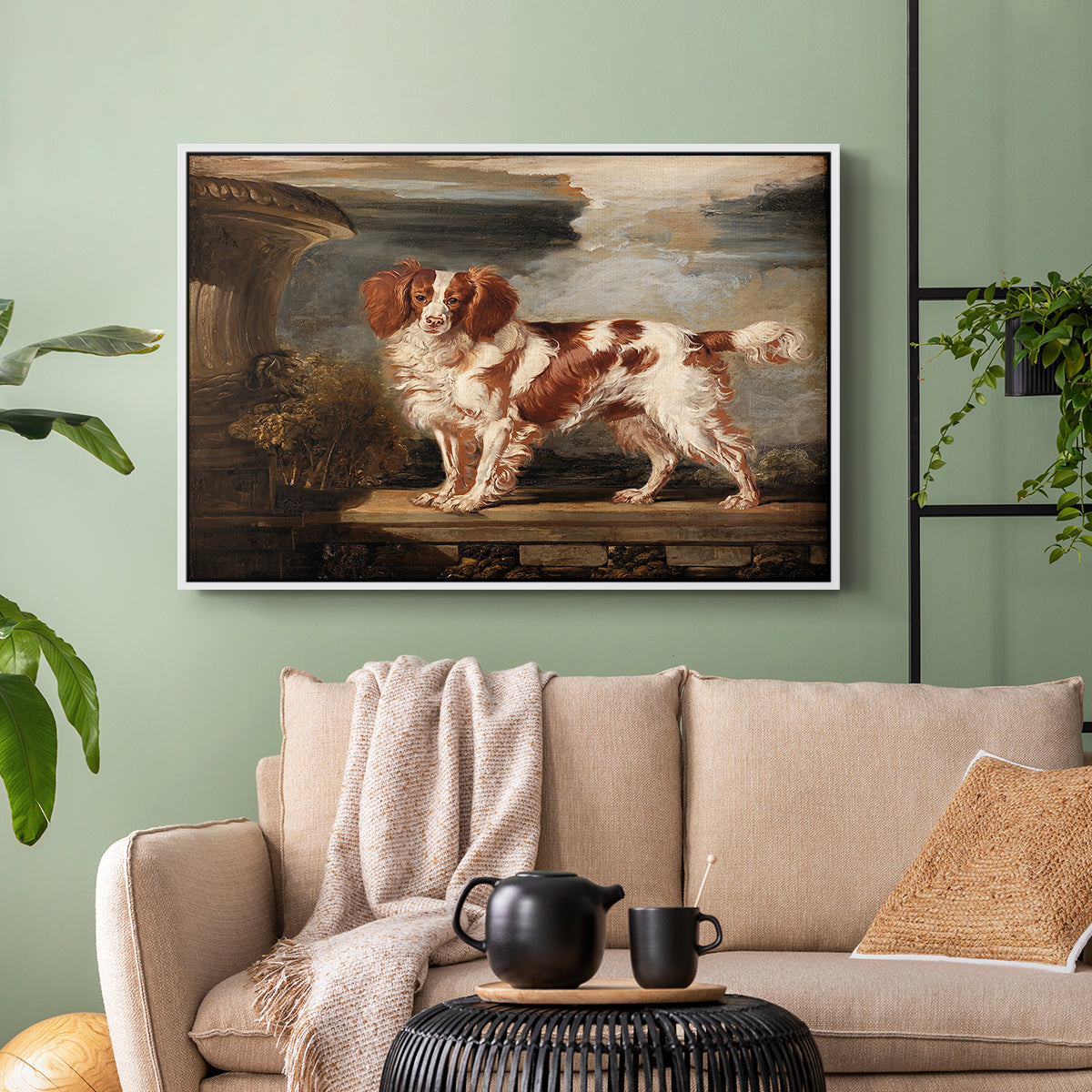 Portrait of Dash, a Favourite Spaniel, Property of Lady Frances Vane-Tempest, 1819 - Floater Framed Canvas Print