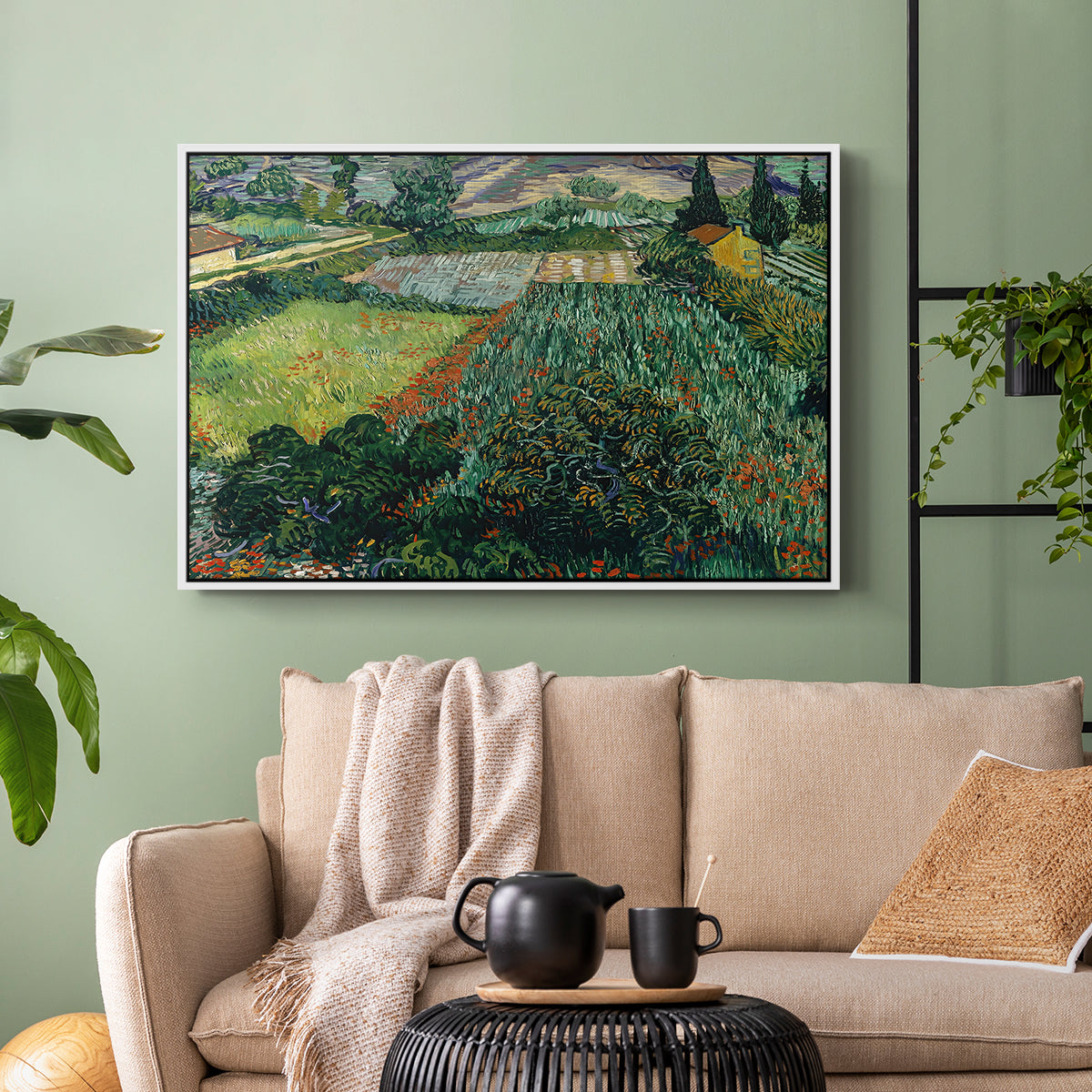 Field with Poppies, Saint-Rémy, 1889 - Floater Framed Canvas Print