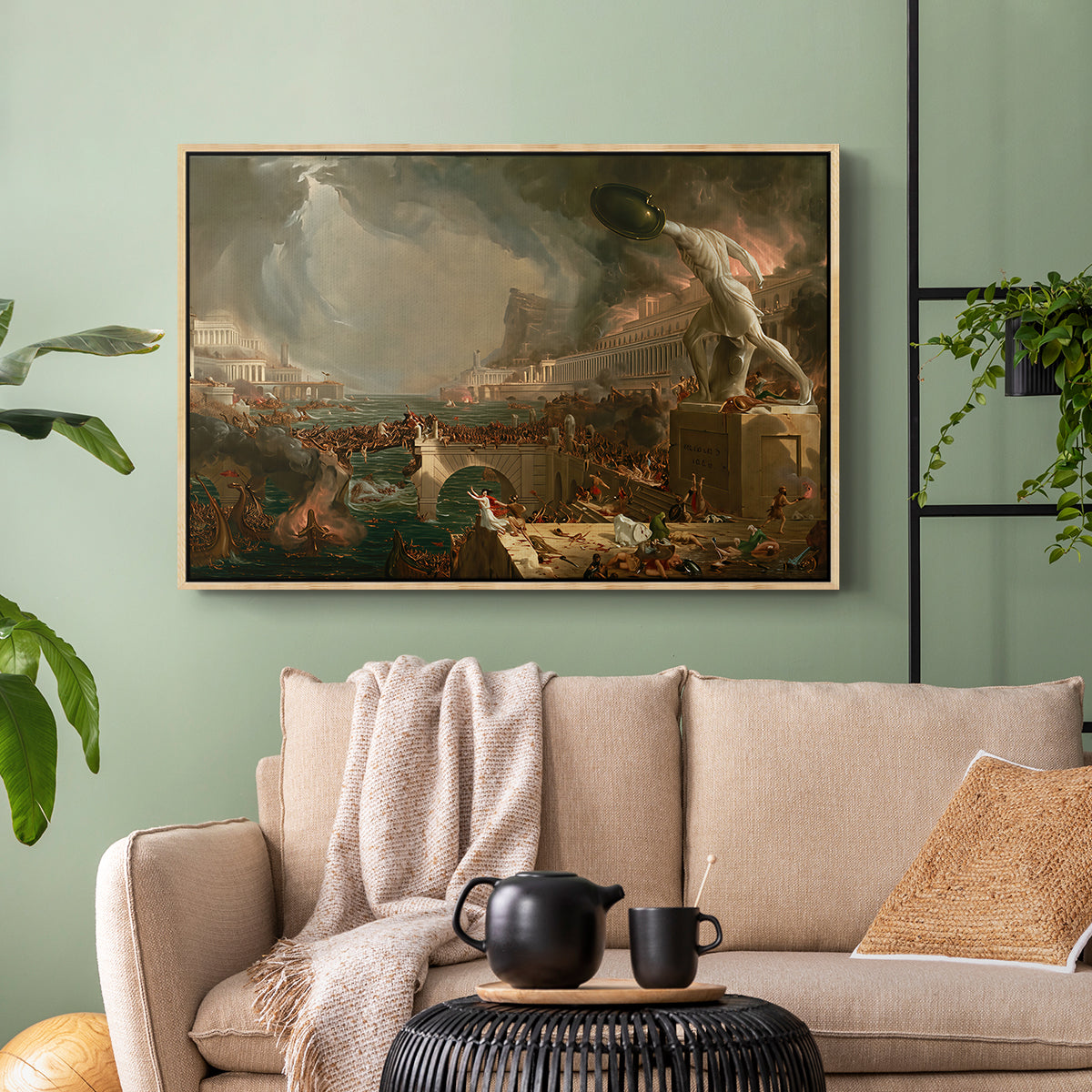 The Course of Empire: Destruction, 1836 - Floater Framed Canvas Print