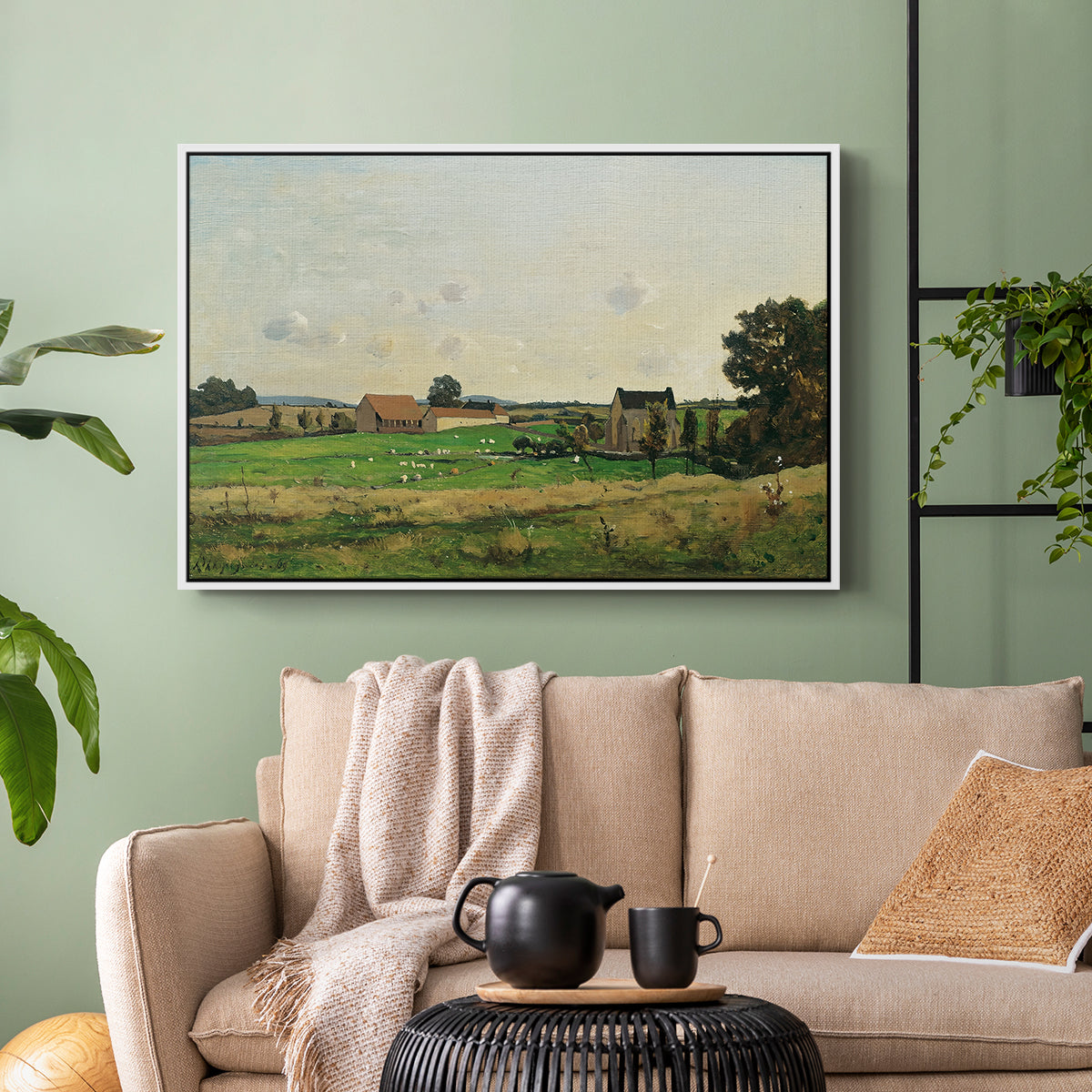 The Saulce Estate, 1869 - Floater Framed Canvas Print