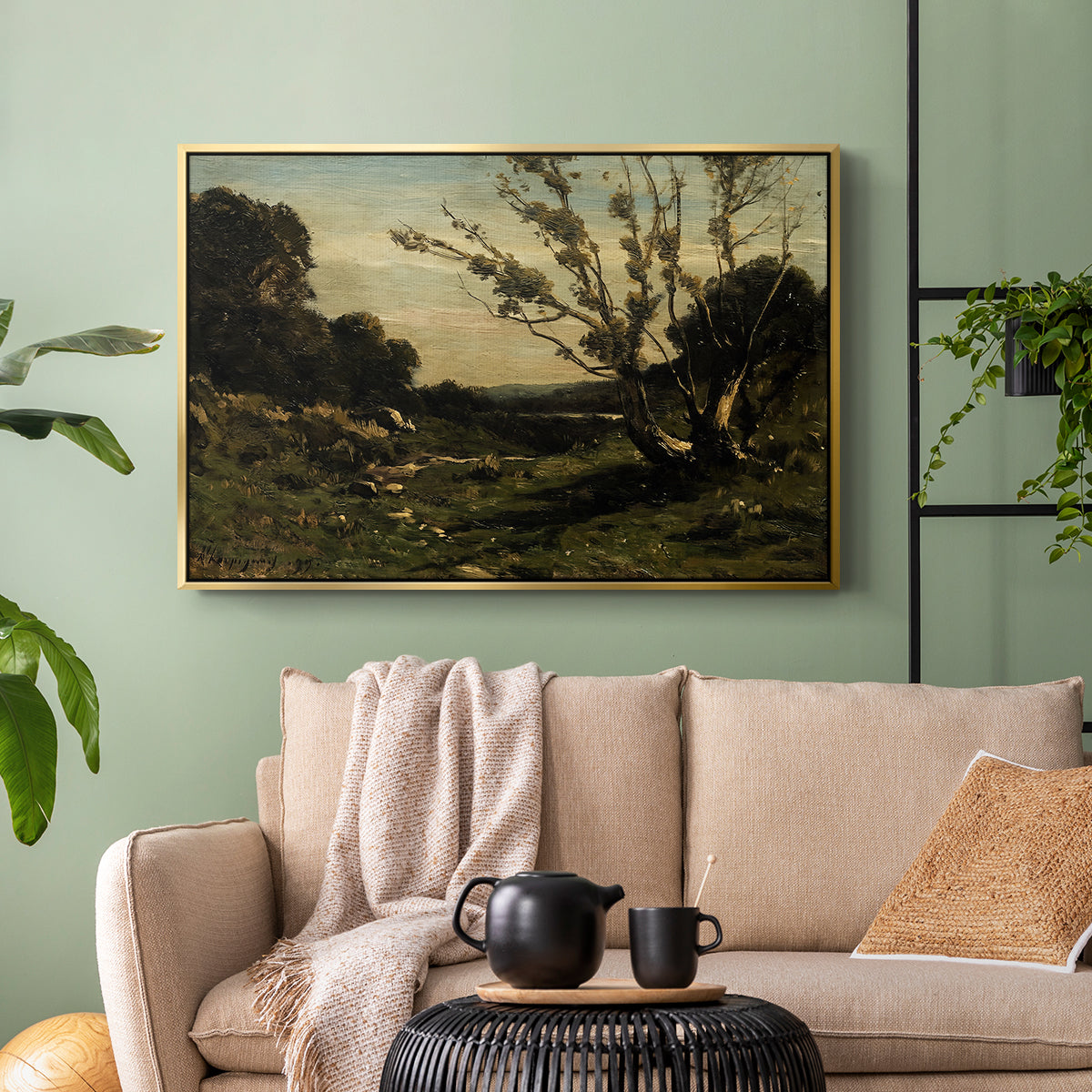 Morning in the Nievre, 1877 - Floater Framed Canvas Print