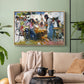 Net Menders in Valencia, 1909 - Floater Framed Canvas Print