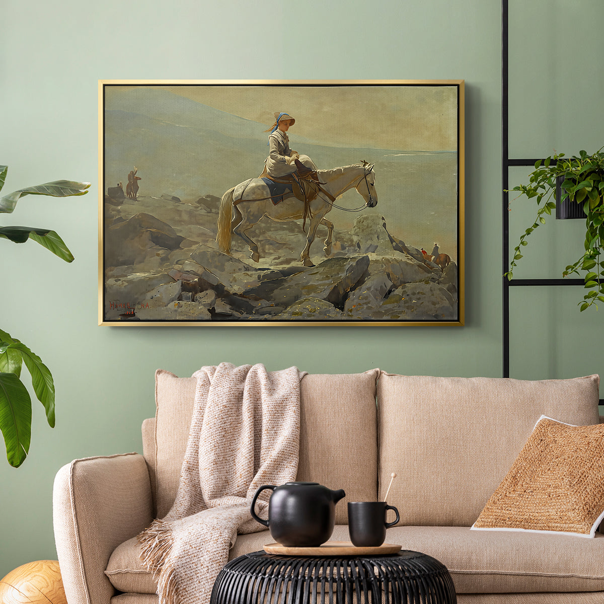 The Bridle Path, White Mountains, 1868 - Floater Framed Canvas Print