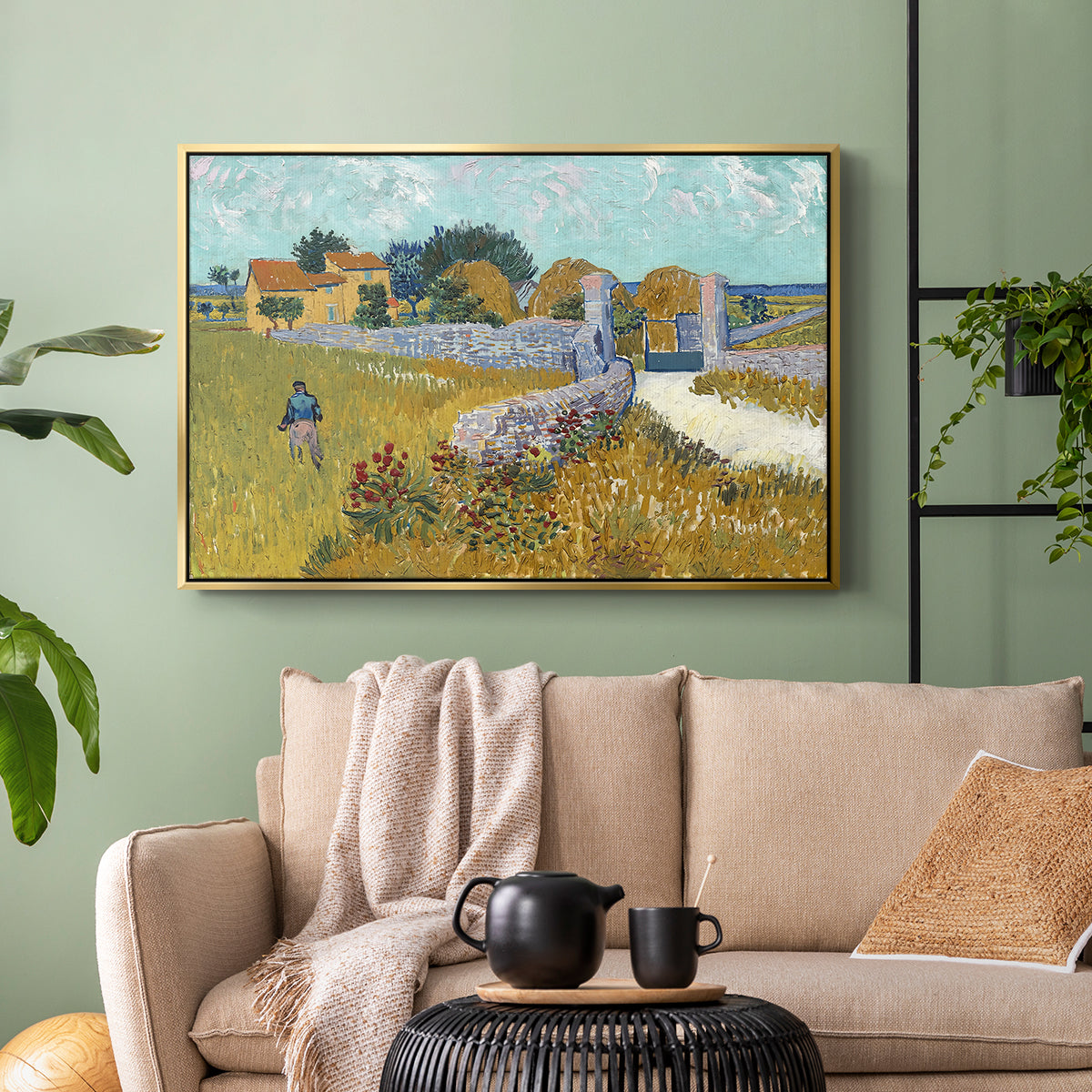 Farmhouse in Provence, 1888 - Floater Framed Canvas Print