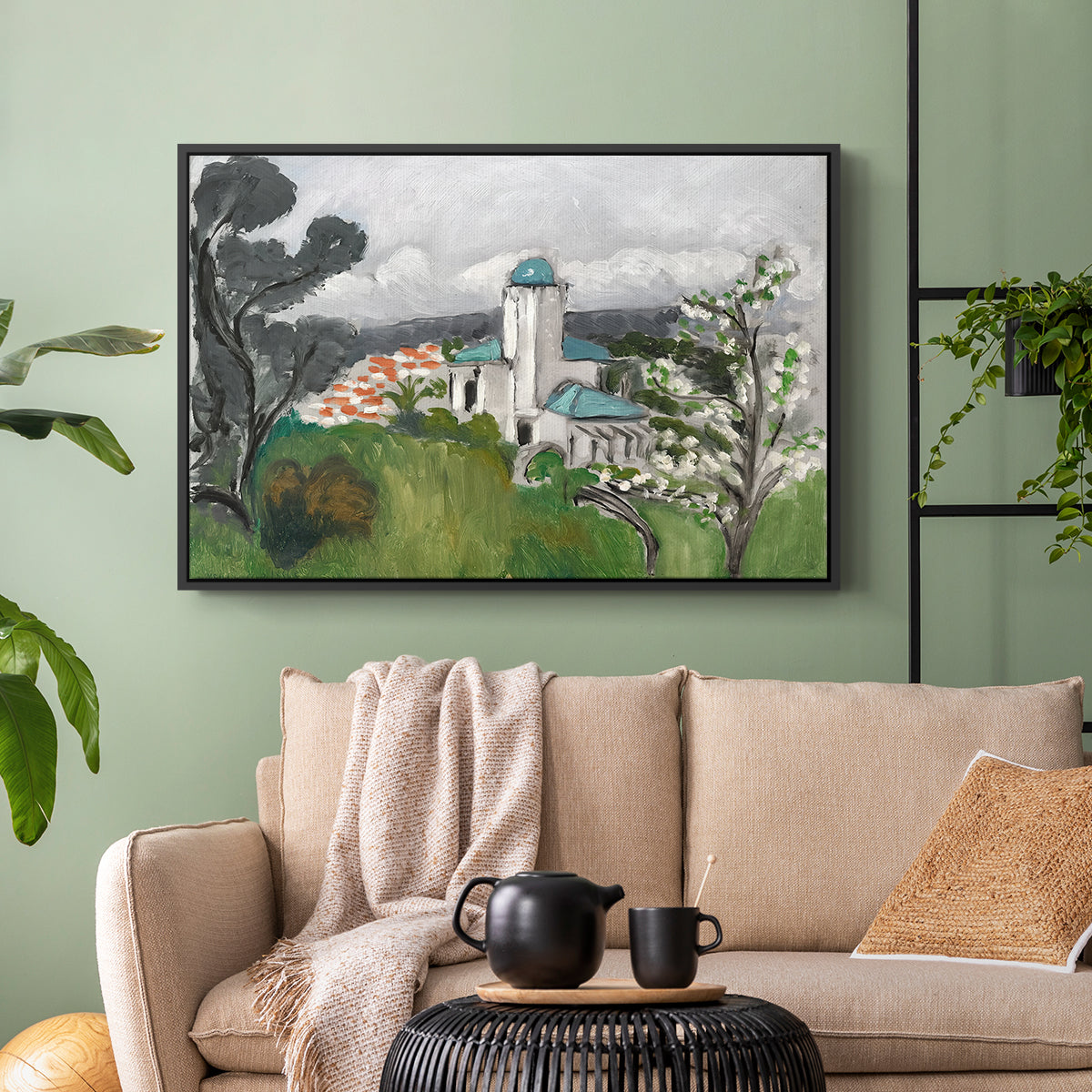 The Blue Villa (La Villa Bleue), c. 1918 - Floater Framed Canvas Print