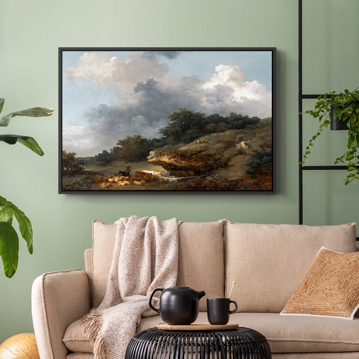 The Watering Place, c. 1765 - Floater Framed Canvas Print