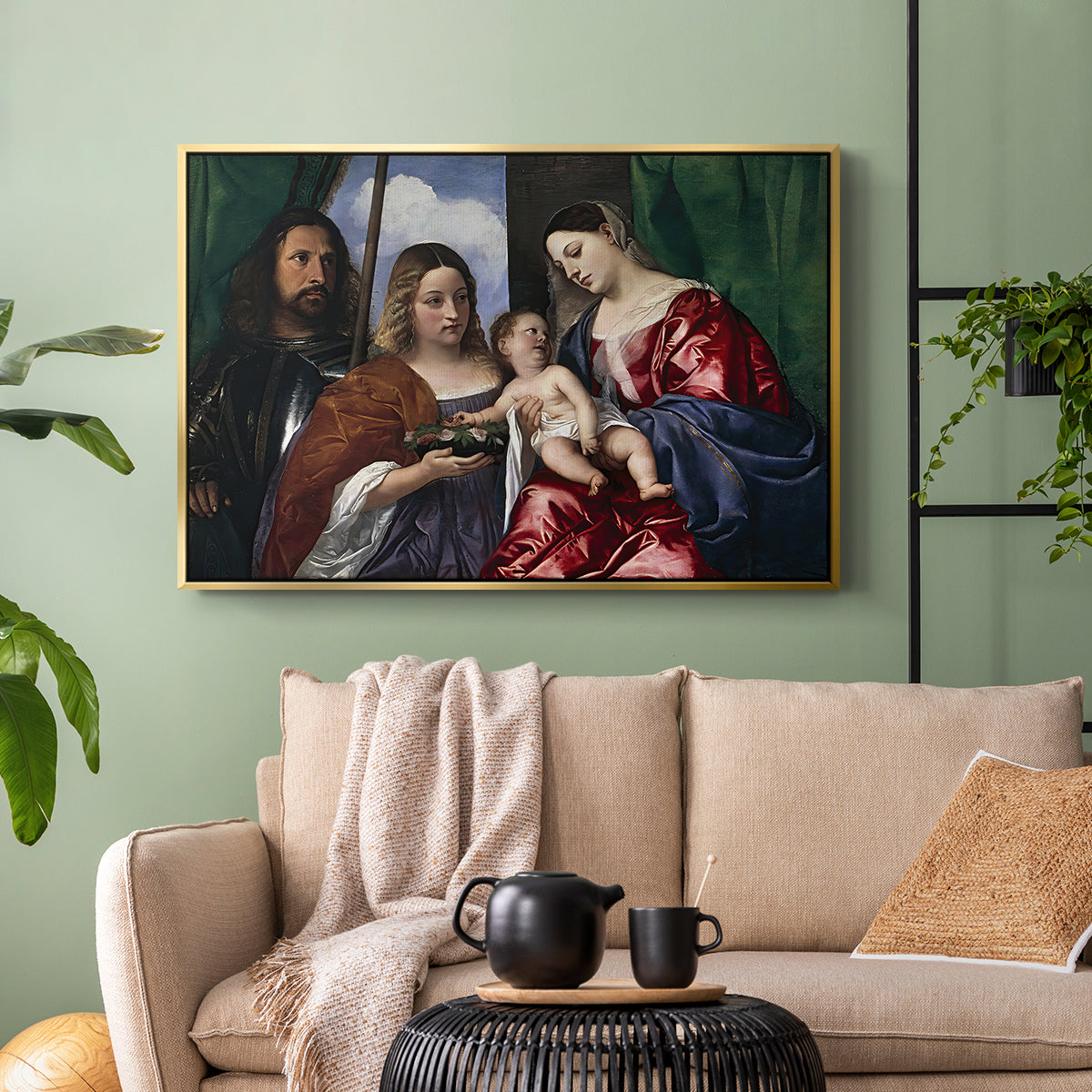 Madonna and Child with Saints Dorothy and George, c. 1516 - Floater Framed Canvas Print