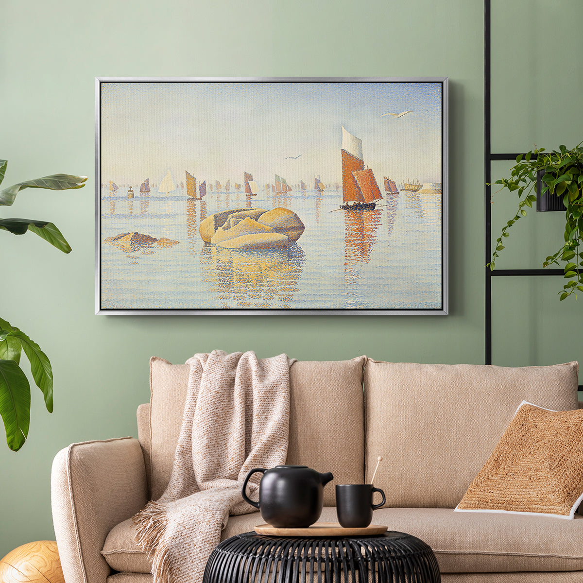 Concarneau, Quiet Morning, Opus 219, 1891 - Floater Framed Canvas Print
