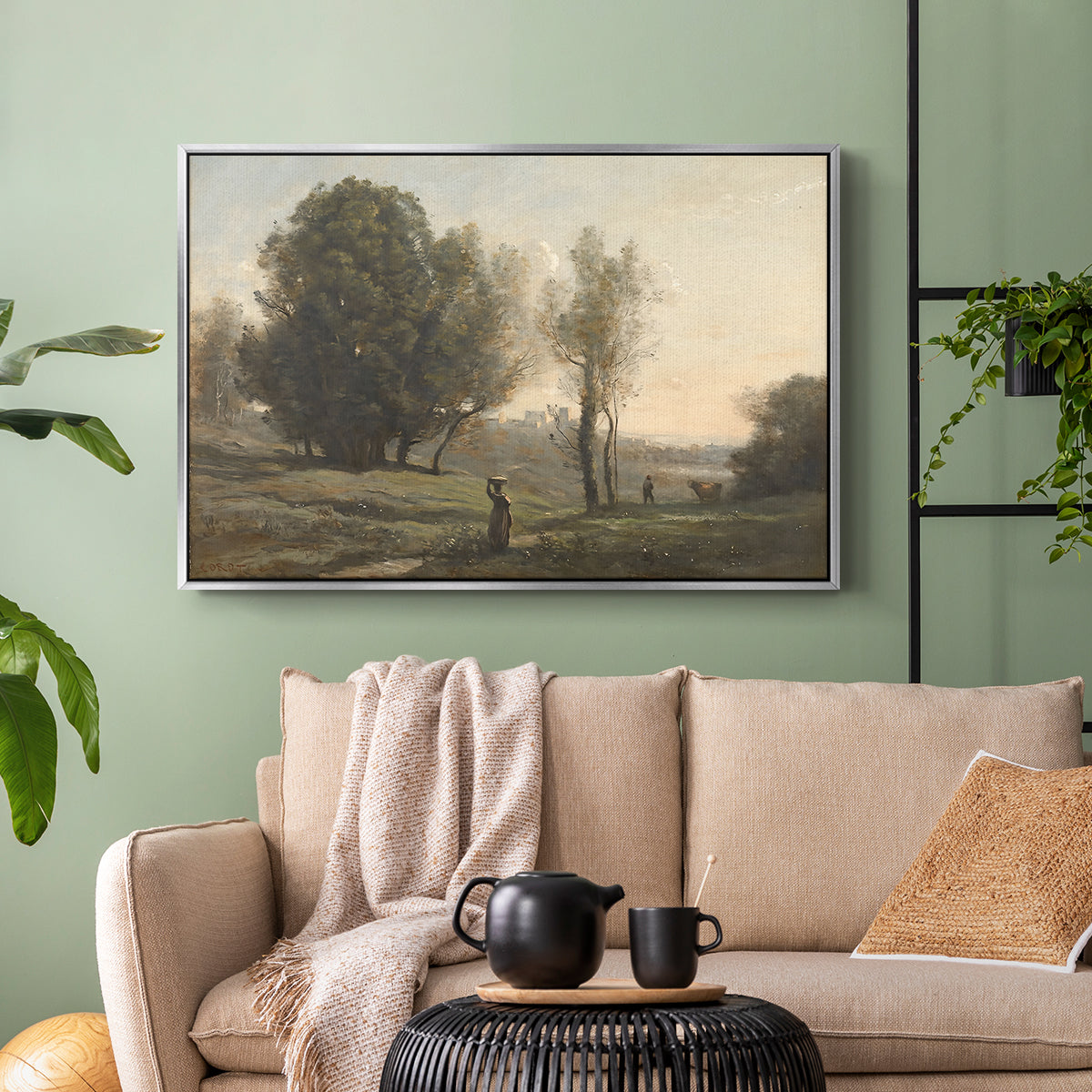 Landscape (Souvenir of les landes), c. 1872 - Floater Framed Canvas Print