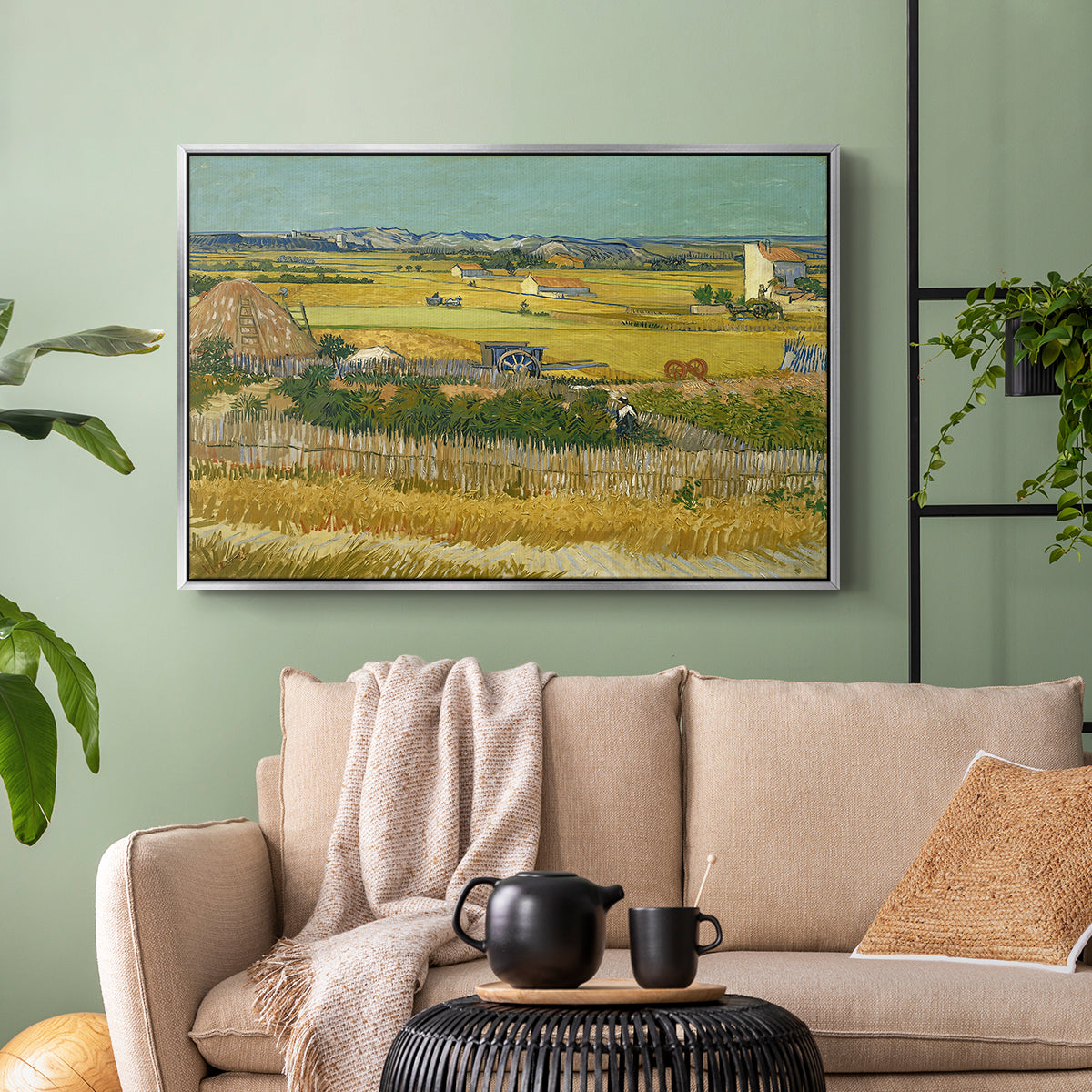 The Harvest, 1888 - Floater Framed Canvas Print