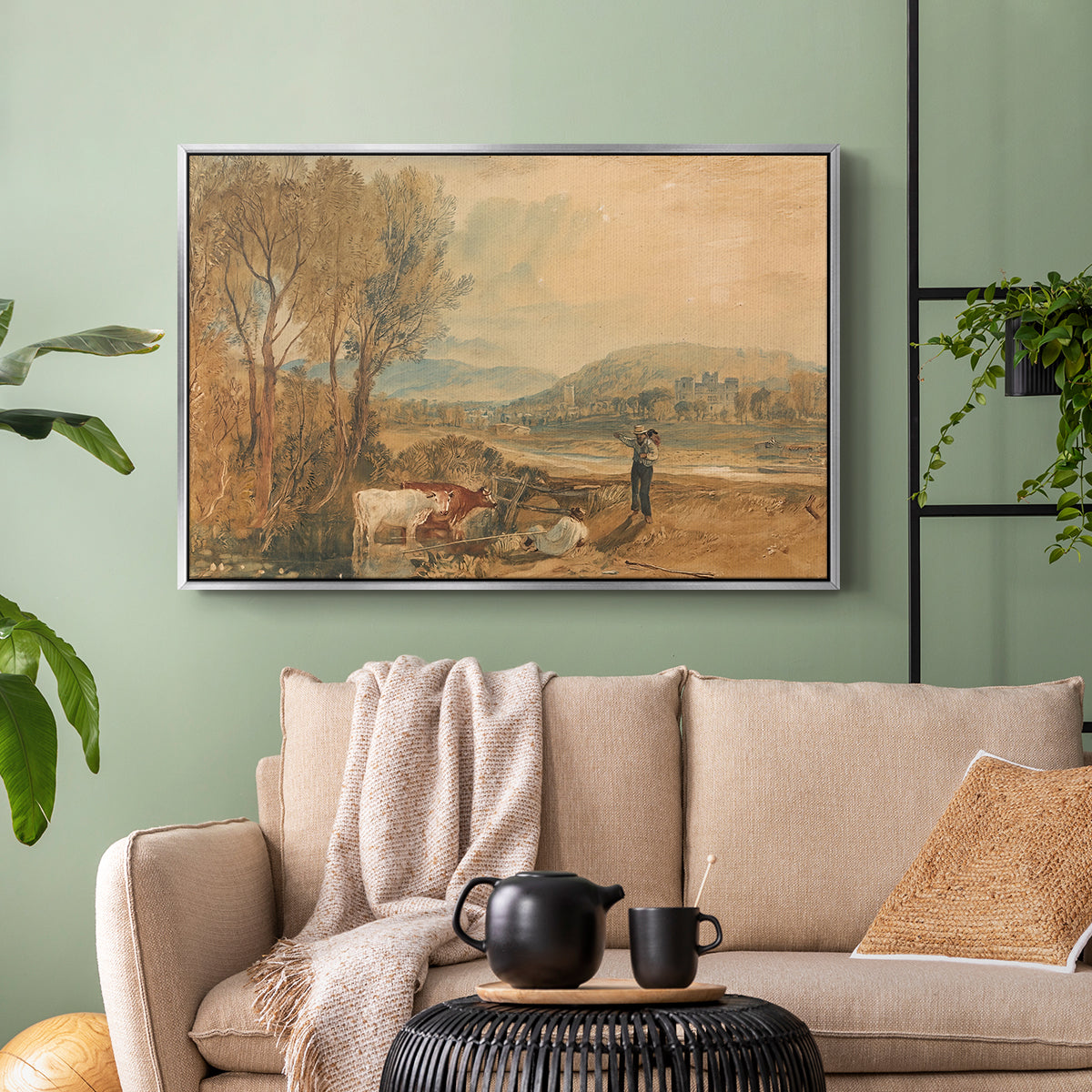 Lulworth Castle, Dorset, c. 1820 - Floater Framed Canvas Print