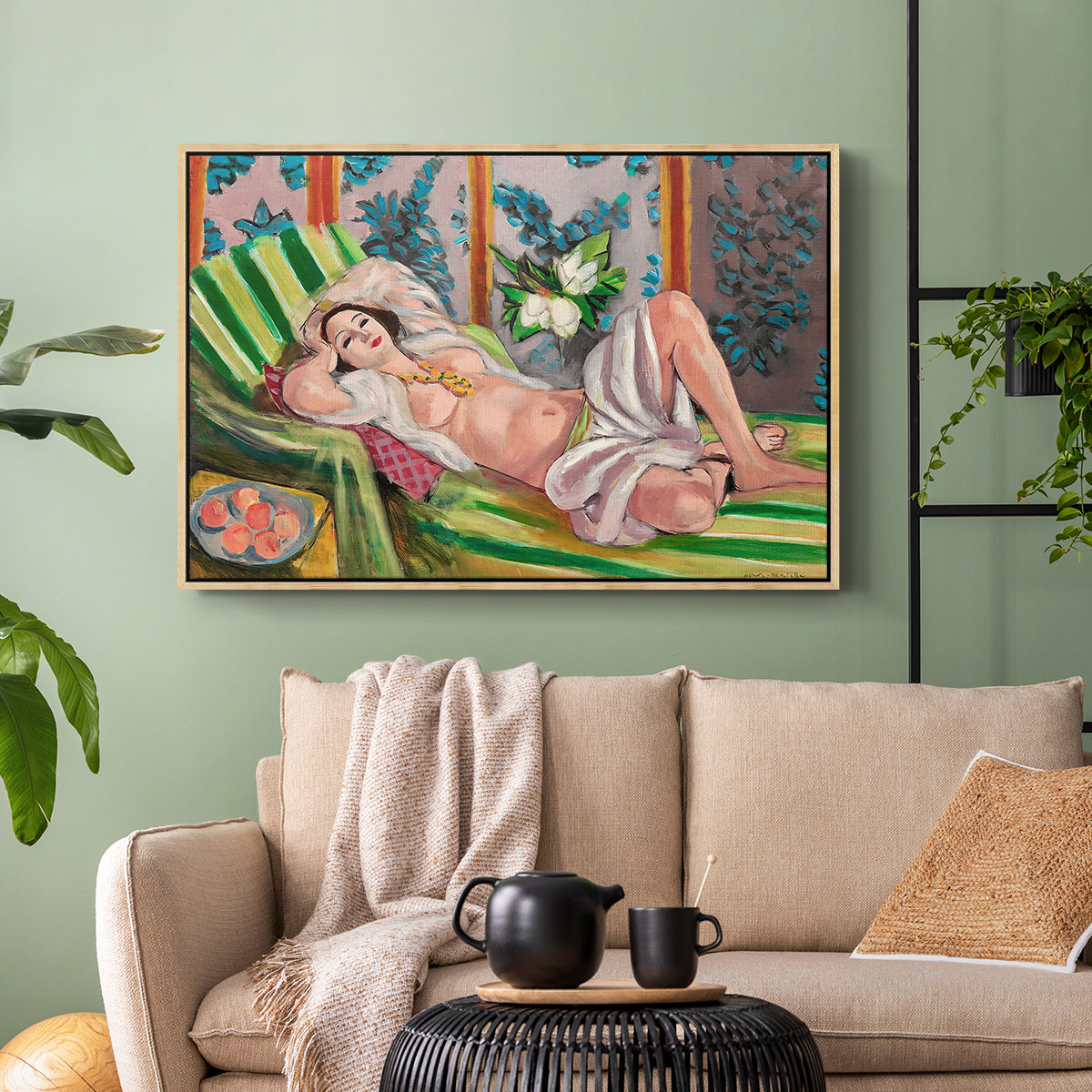 Odalisque Couchée Aux Magnolias, c. 1923 - Floater Framed Canvas Print