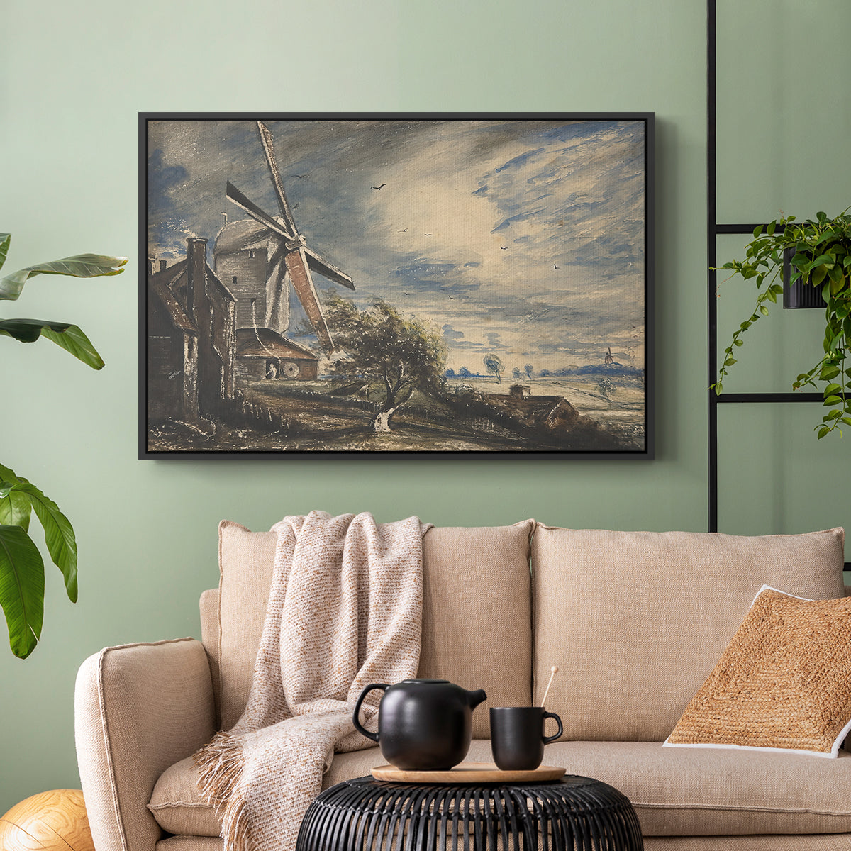 A Mill Near Colchester, c. 1833 - Floater Framed Canvas Print