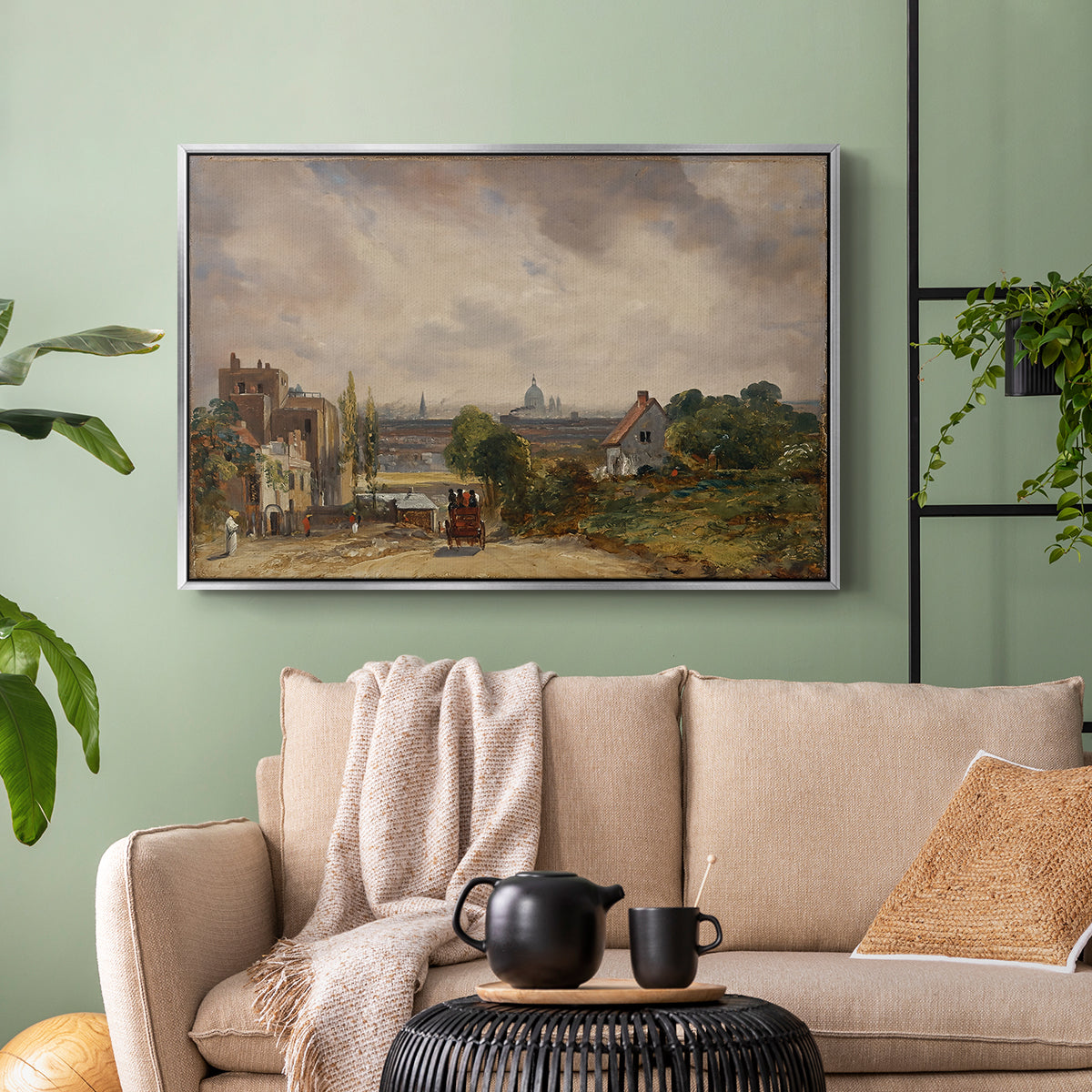 Sir Richard Steele's Cottage, Hampstead, c. 1832 - Floater Framed Canvas Print