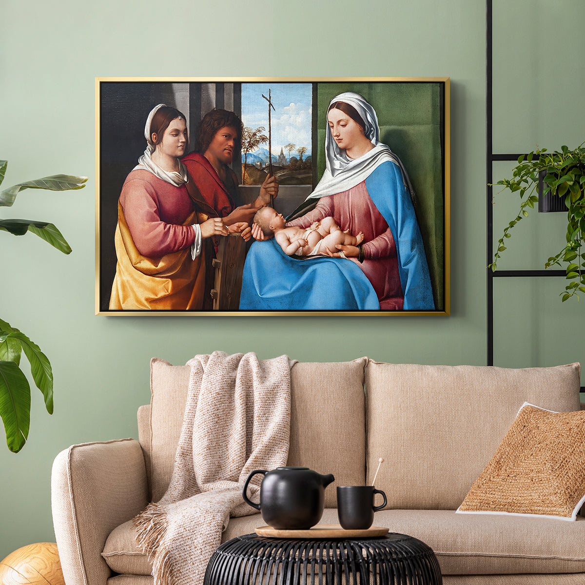 Sacred Conversation, c. 1505 - Floater Framed Canvas Print