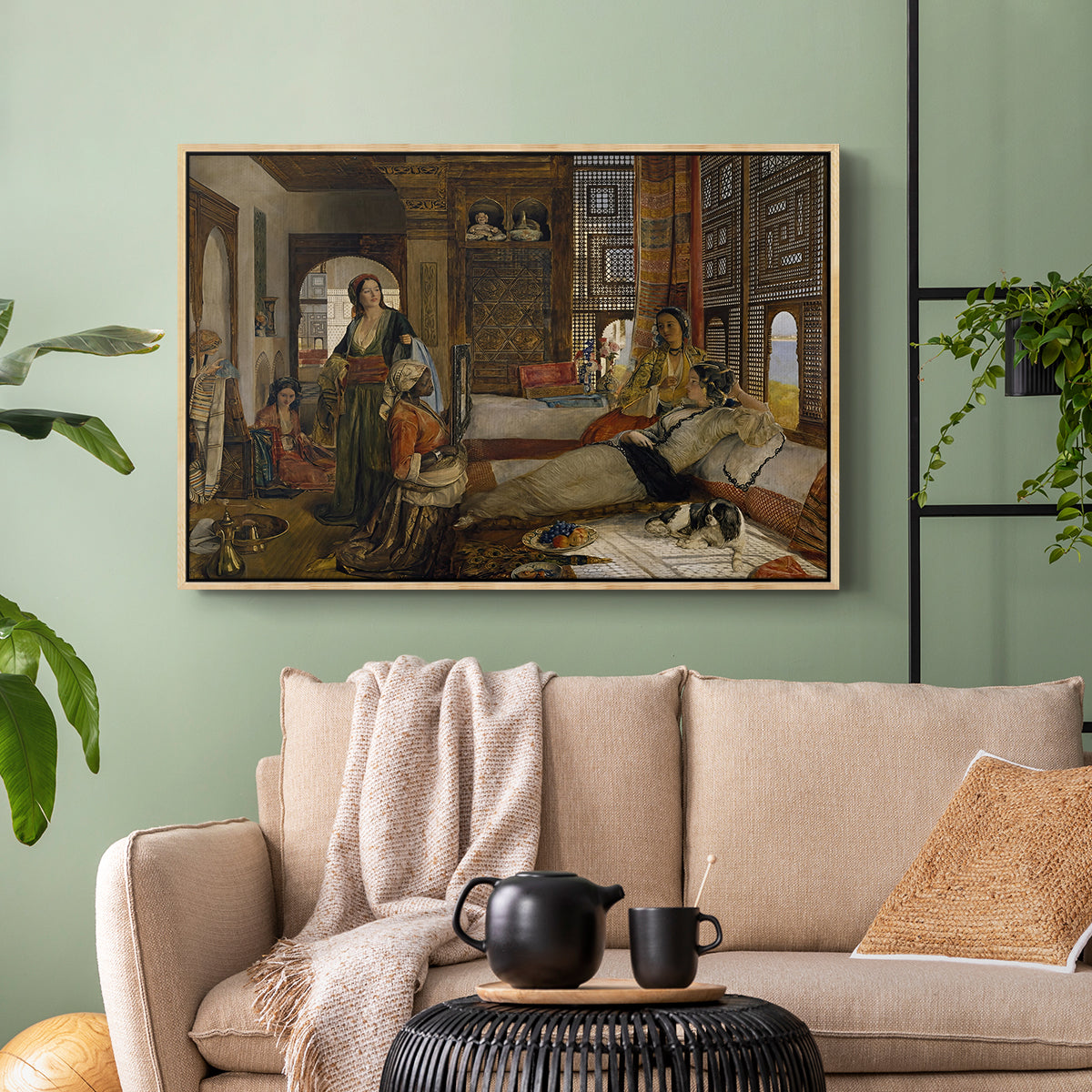 The Harem, 1876 - Floater Framed Canvas Print