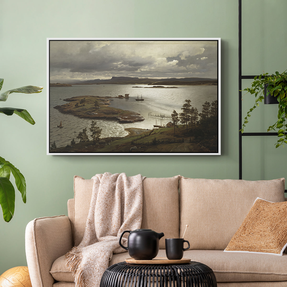The Fjord at Sandviken (Sandviksfjorden), 1879 - Floater Framed Canvas Print