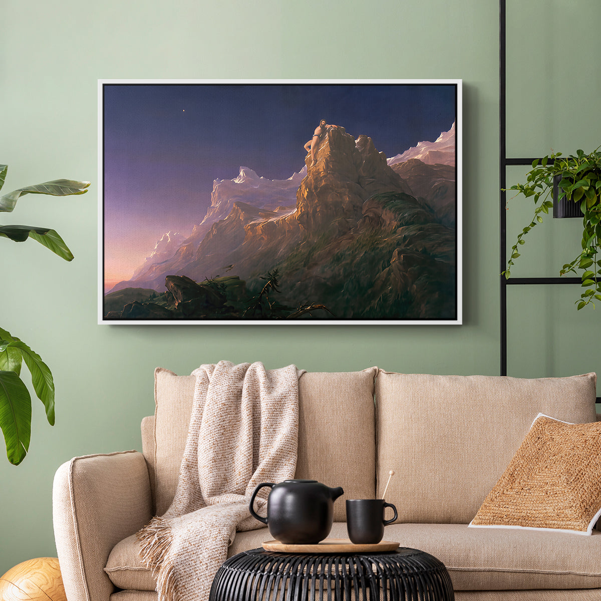 Prometheus Bound, 1847 - Floater Framed Canvas Print