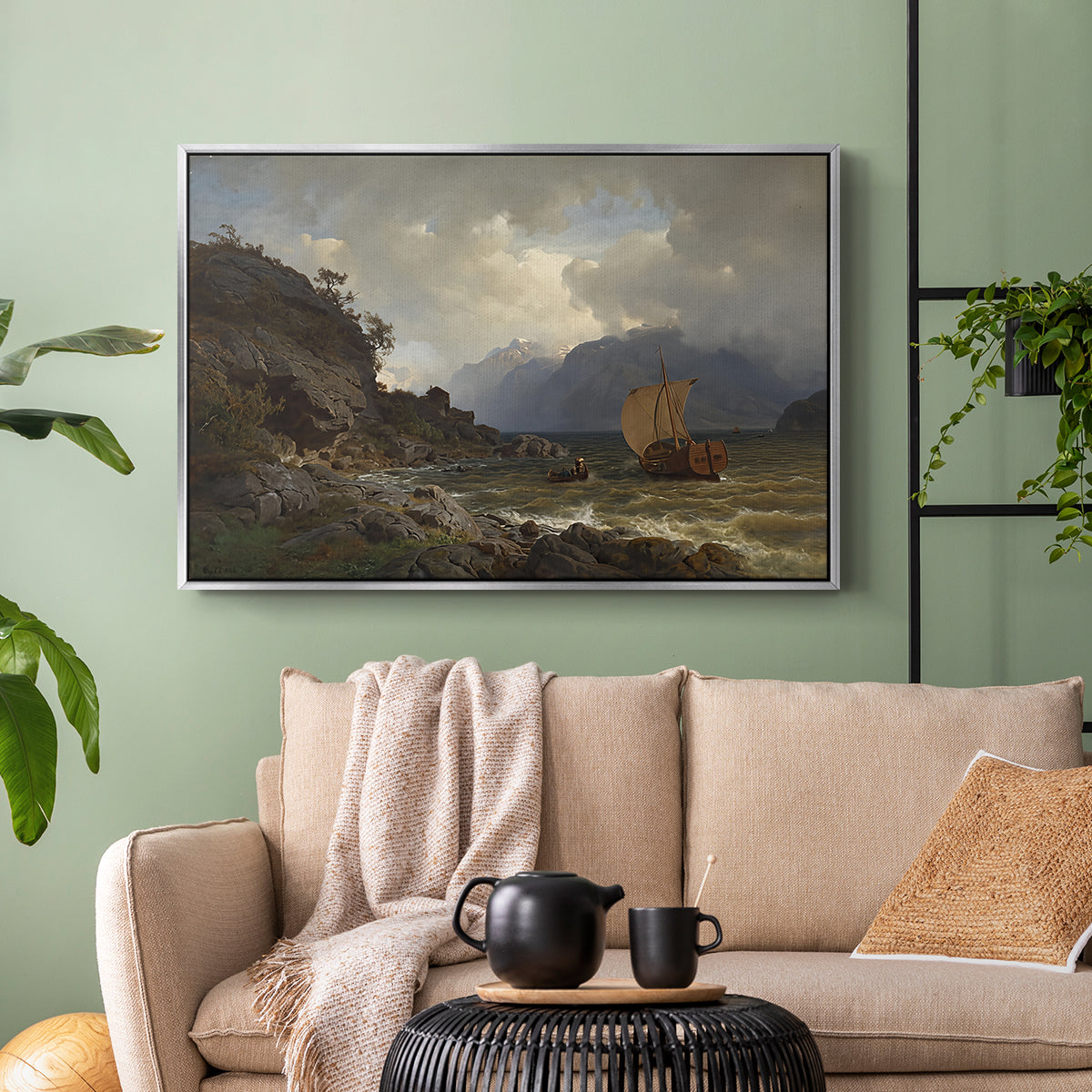 From the Western Coast of Norway, 1862 - Floater Framed Canvas Print