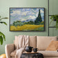 Wheat Field with Cypresses, 1889 - Floater Framed Canvas Print