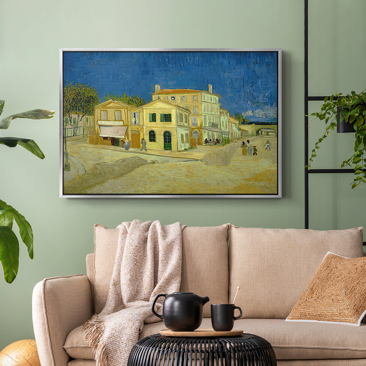 The Yellow House (The Street), 1888 - Floater Framed Canvas Print