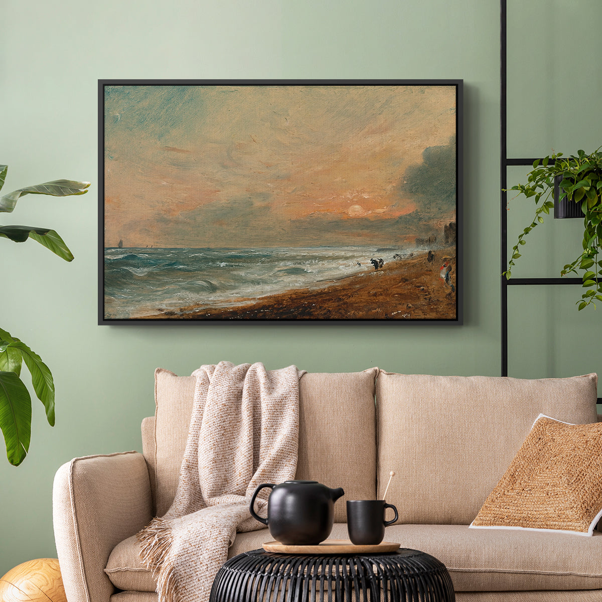 Hove Beach, c. 1824-1826 - Floater Framed Canvas Print