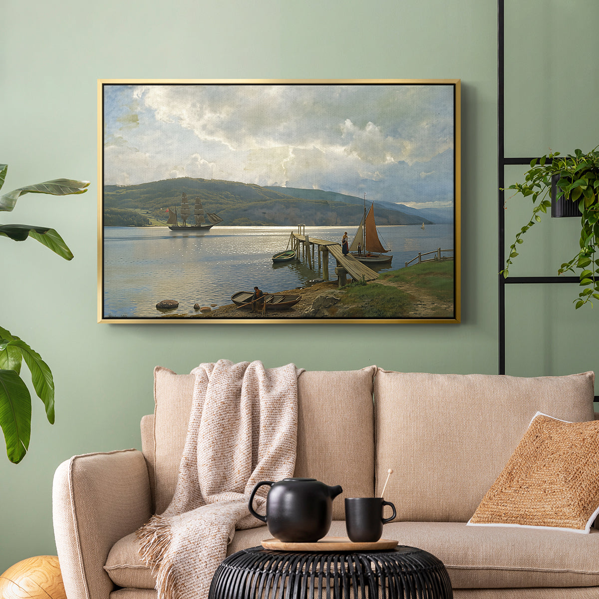 The Jetty at Feste near Moss, 1898 - Floater Framed Canvas Print