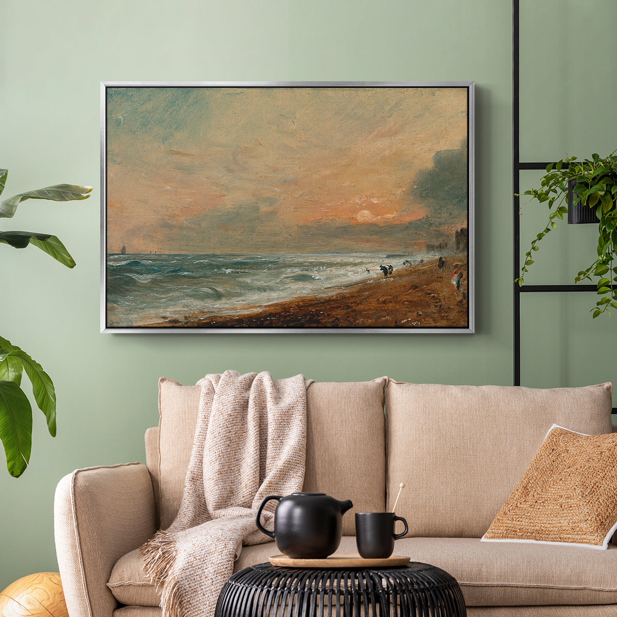 Hove Beach, c. 1824-1826 - Floater Framed Canvas Print