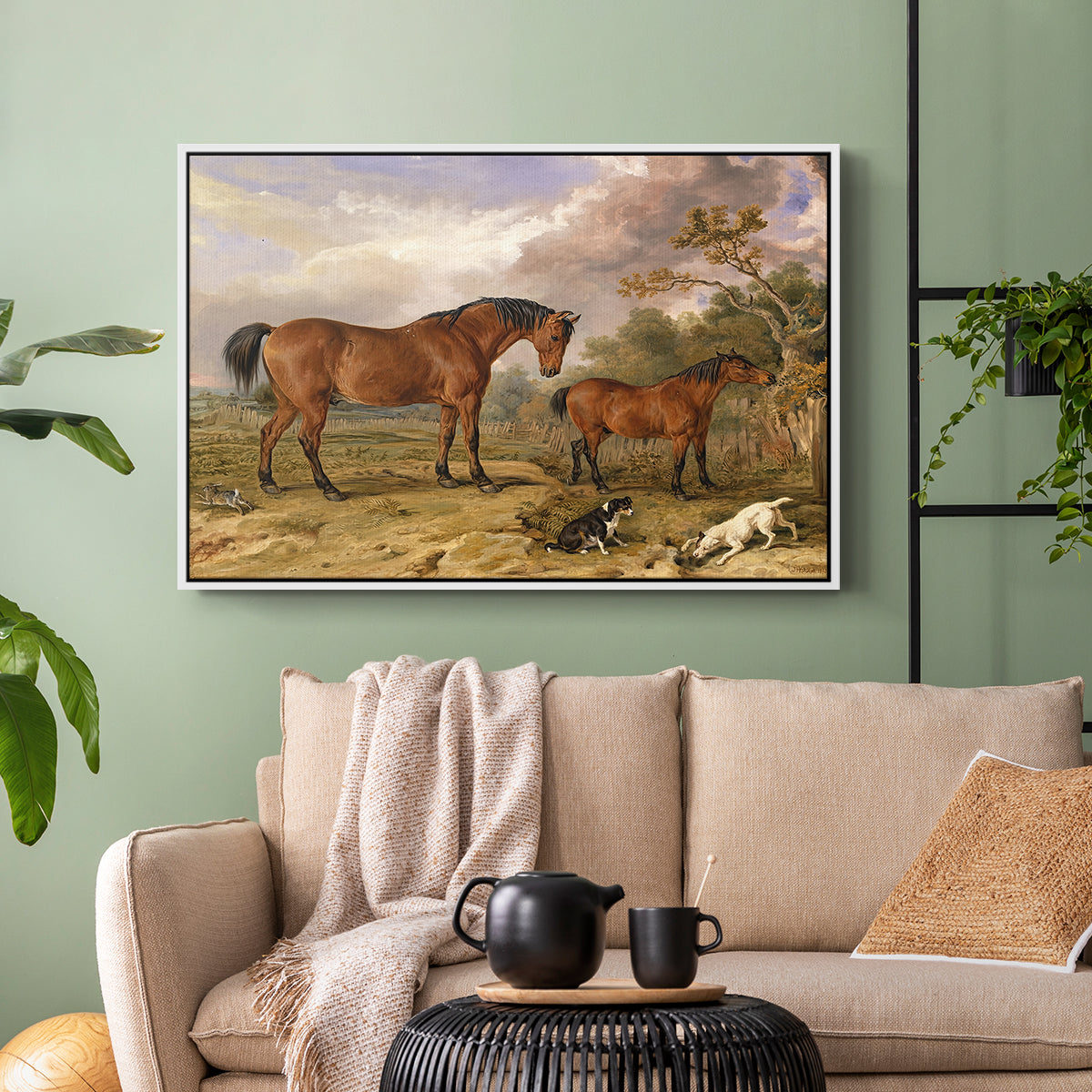 Portrait of Reformer, Blucher, Tory and Crib, Property of Rowland Alston, Esq., M.P., 1835 - Floater Framed Canvas Print