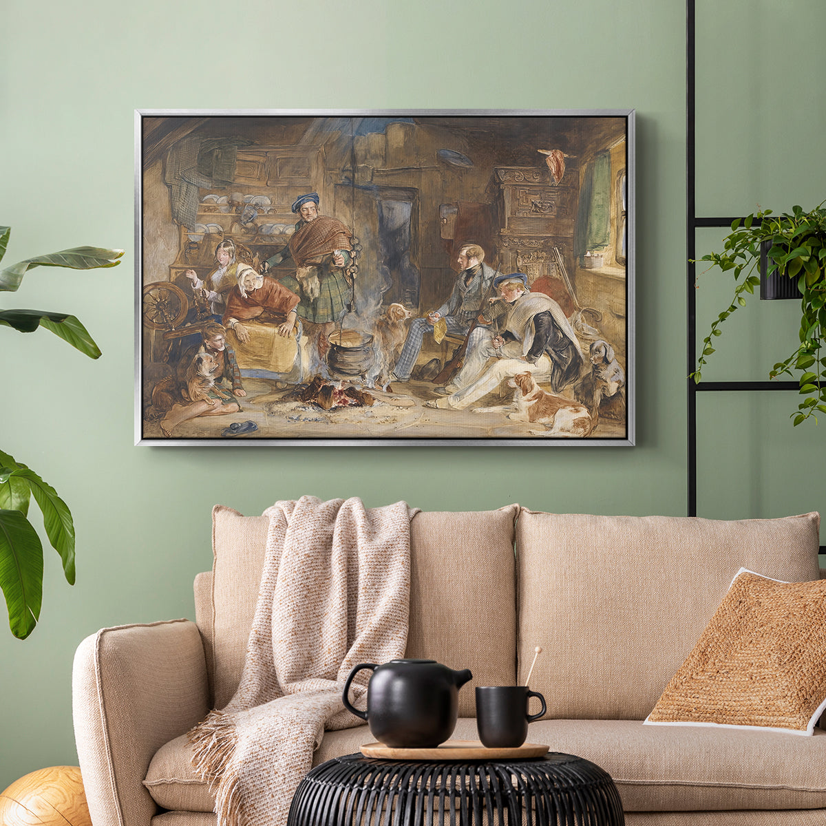 Highland Hospitality, 1832 - Floater Framed Canvas Print