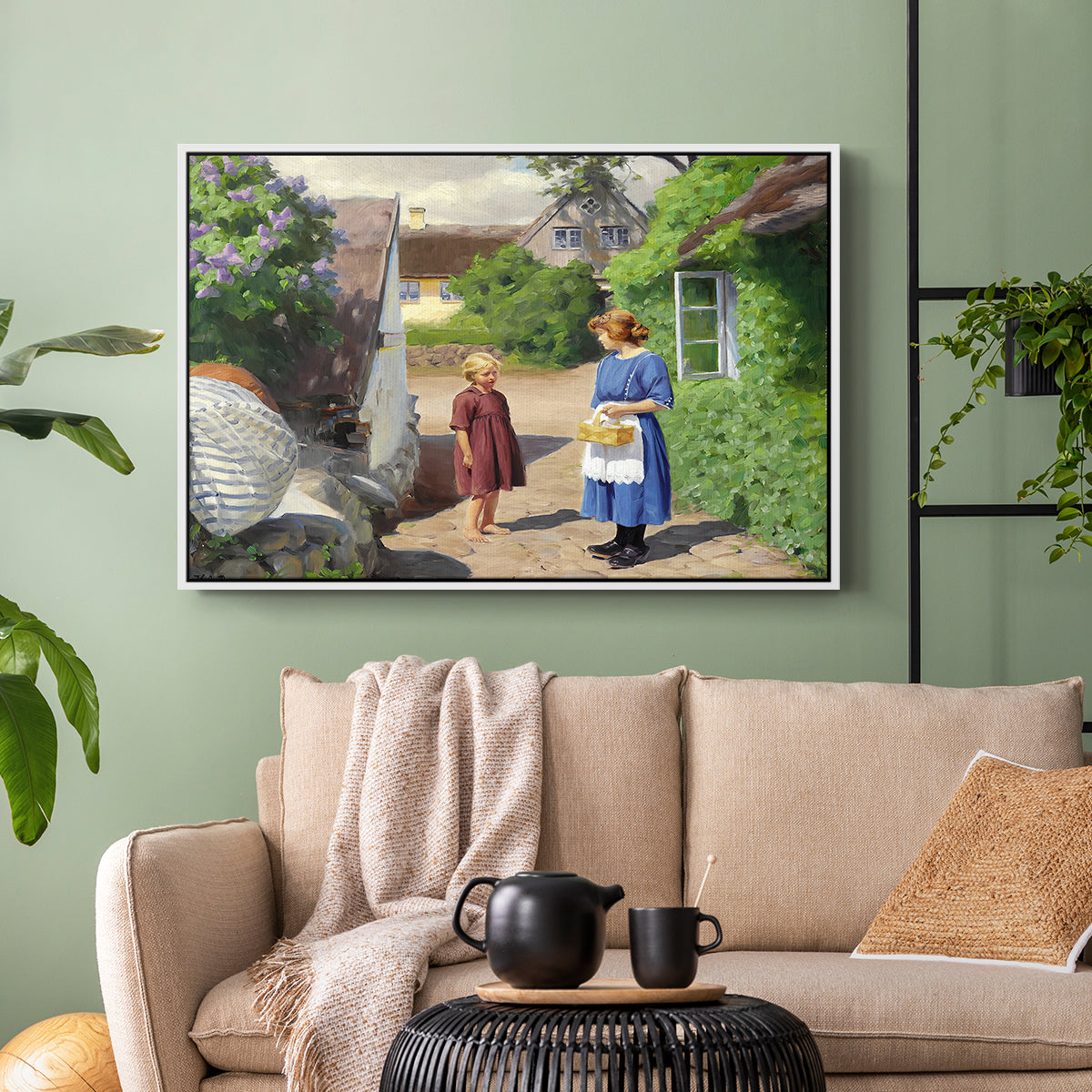 Summer Day in Jyllinge, 1922 - Floater Framed Canvas Print