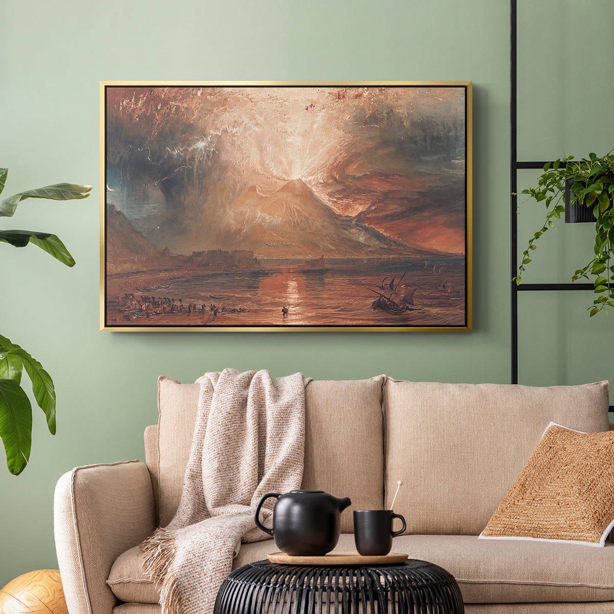 Vesuvius in Eruption, c. 1817 - Floater Framed Canvas Print