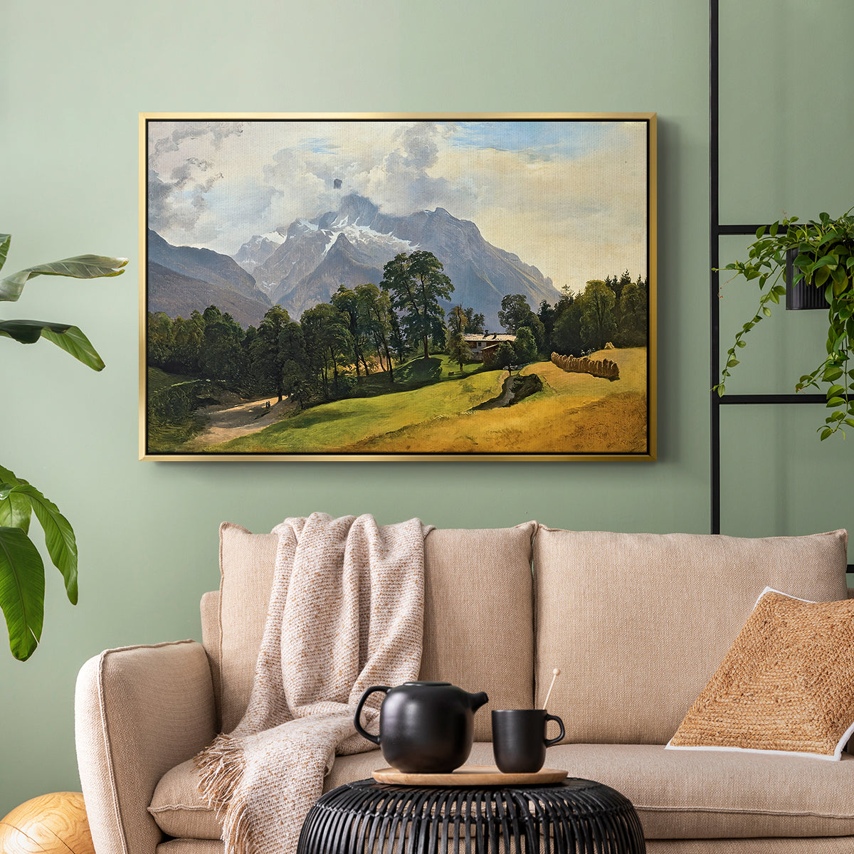 Mountains in Berchtesgaden - Floater Framed Canvas Print