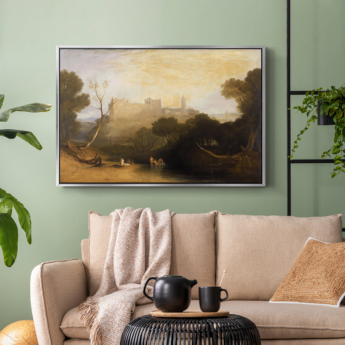 Linlithgow Palace, c. 1807 - Floater Framed Canvas Print