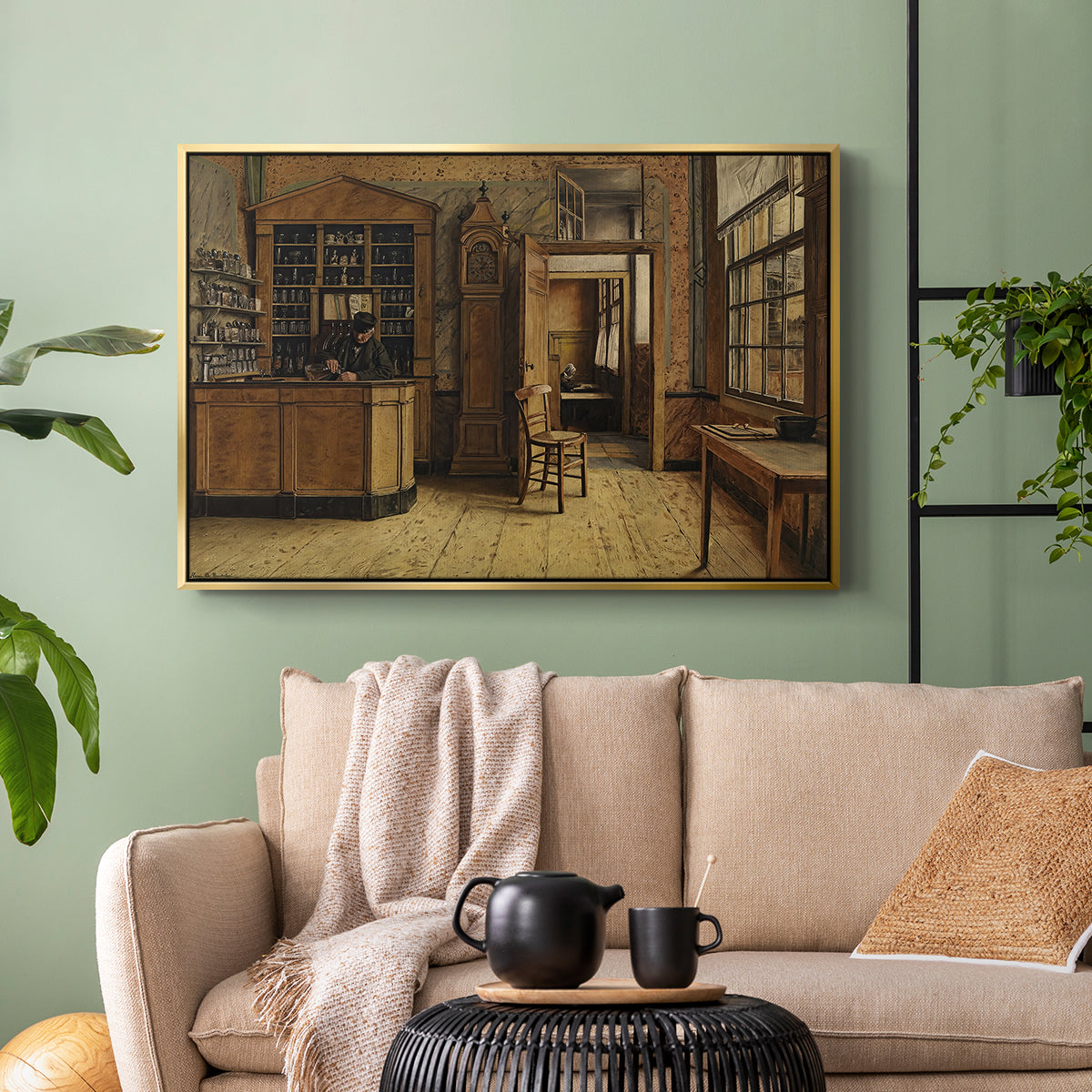 The Old Inn 'Het Loodshuis' in Antwerp, 1877 - Floater Framed Canvas Print