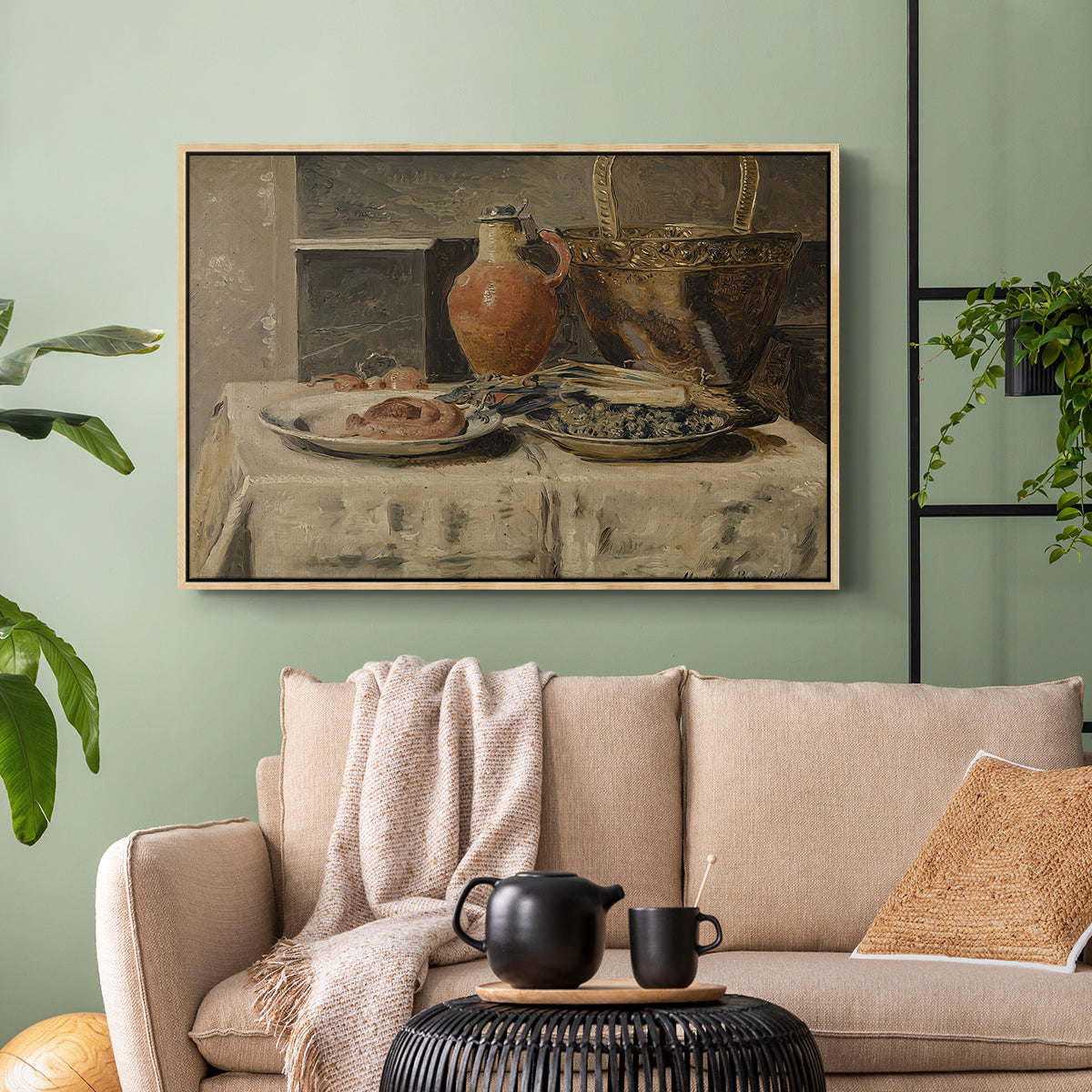 Still Life with Jar, c. 1881-1885 - Floater Framed Canvas Print