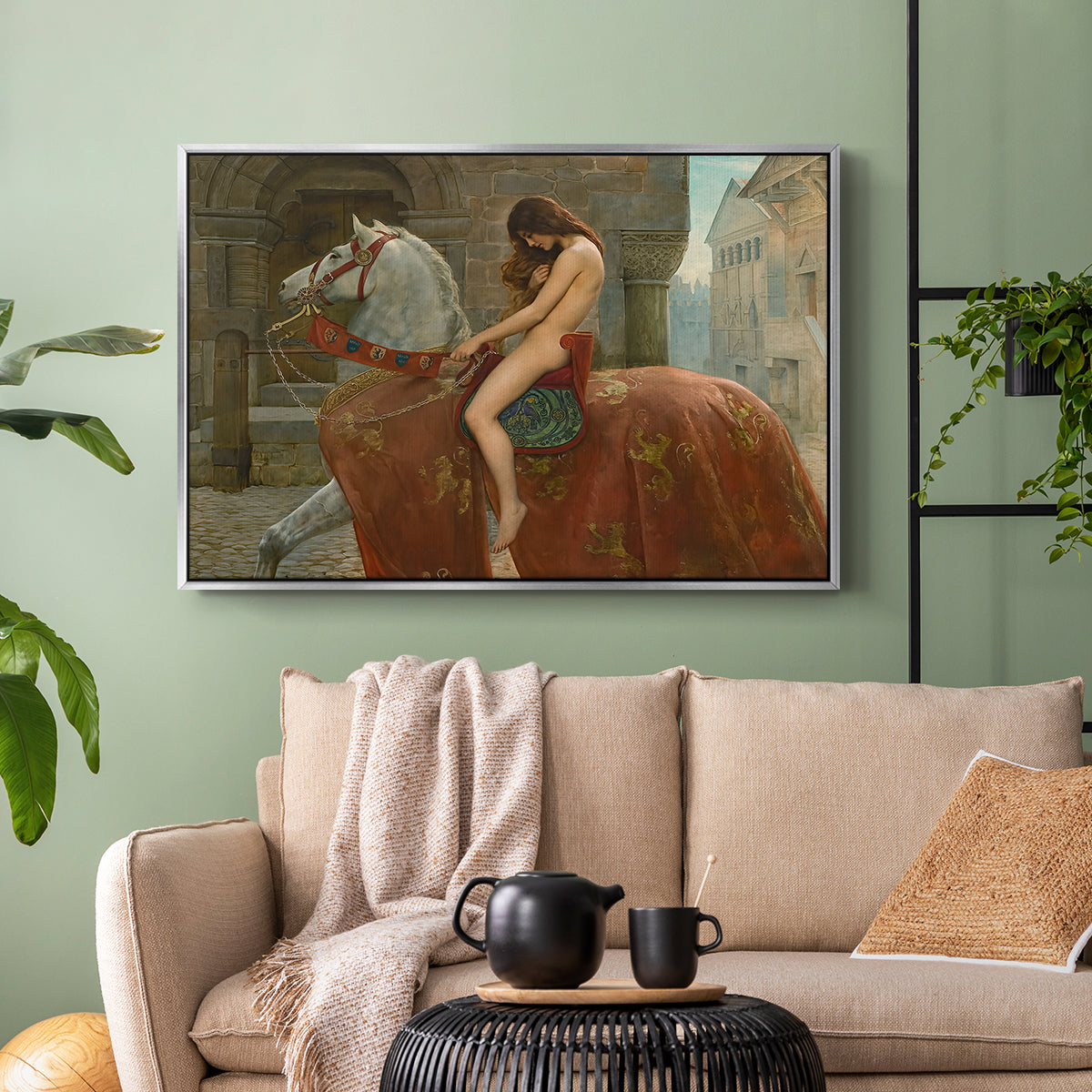 Lady Godiva, 1898 - Floater Framed Canvas Print