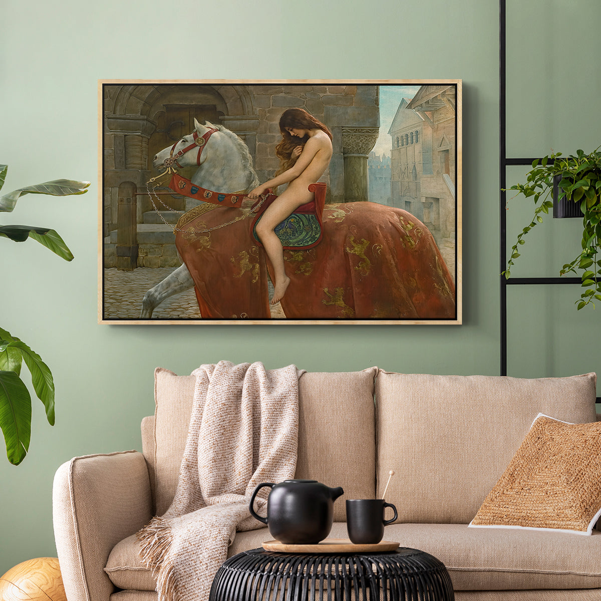 Lady Godiva, 1898 - Floater Framed Canvas Print