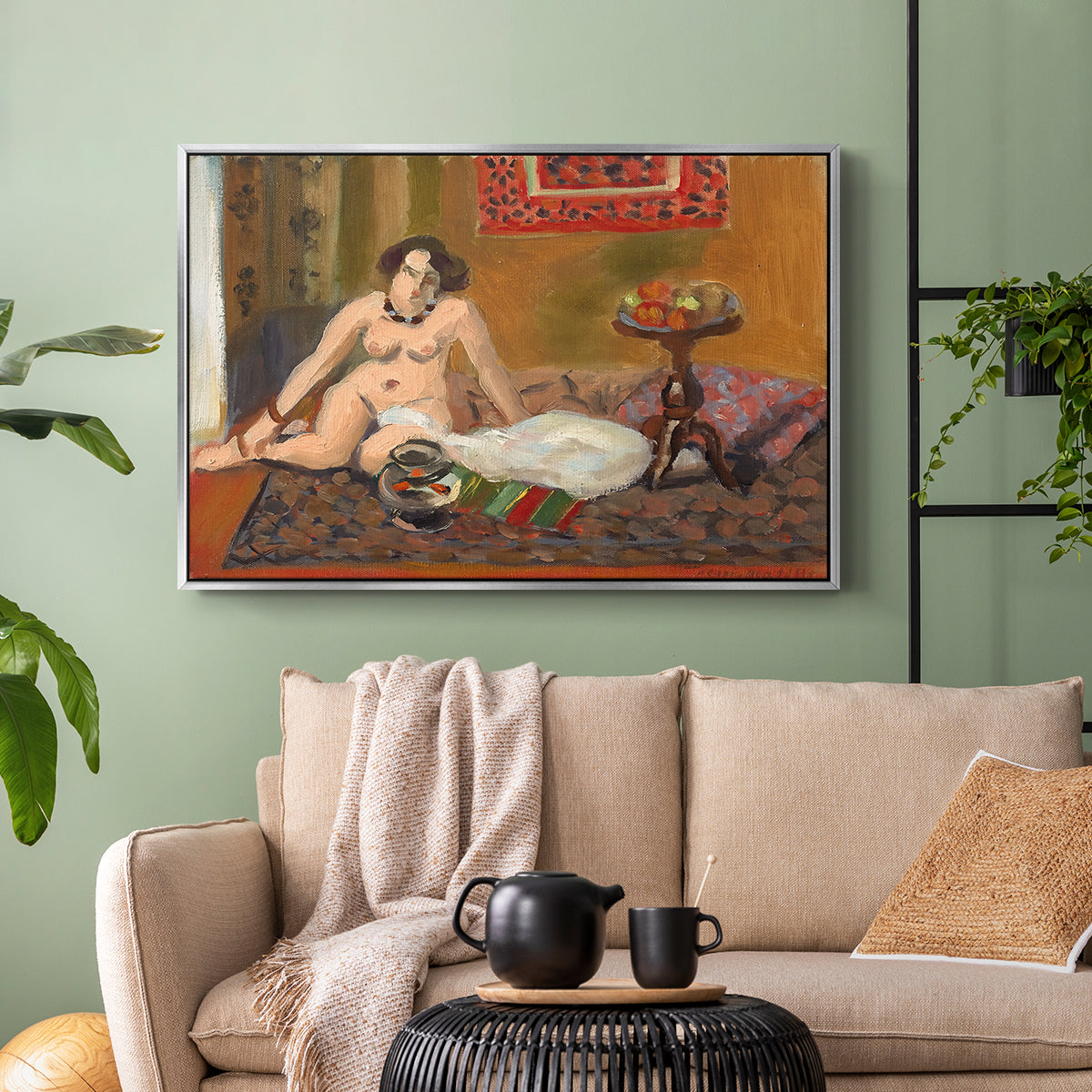 Nude with Goldfish (Nu aux poissons rouges), c. 1922 - Floater Framed Canvas Print
