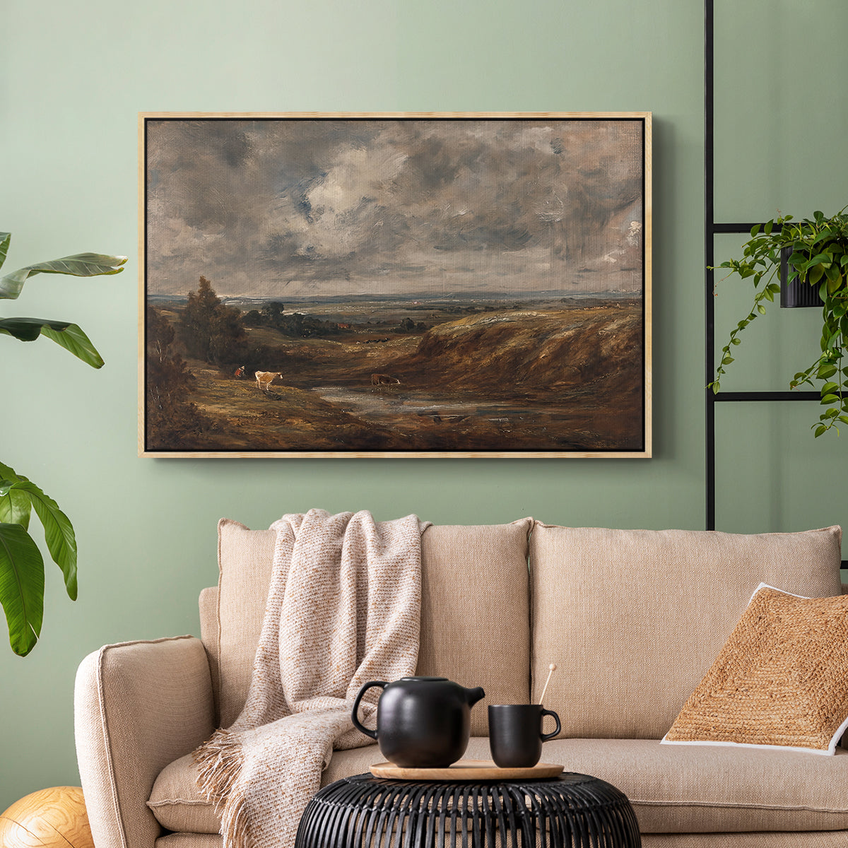 Hampstead Heath, 1825 - Floater Framed Canvas Print