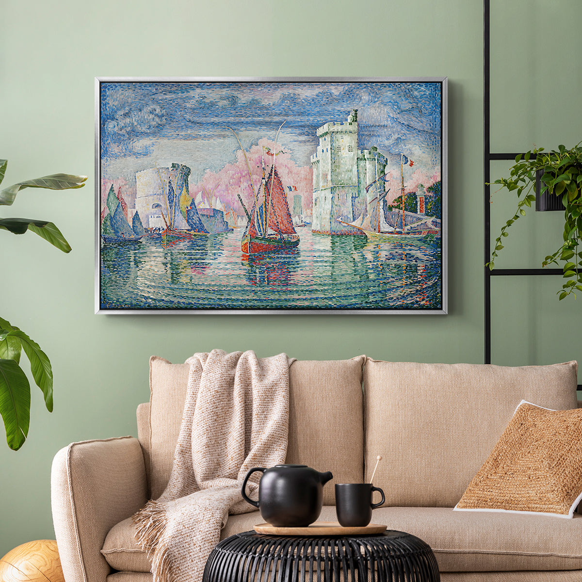 Entrance to the Port of La Rochelle, 1921 - Floater Framed Canvas Print