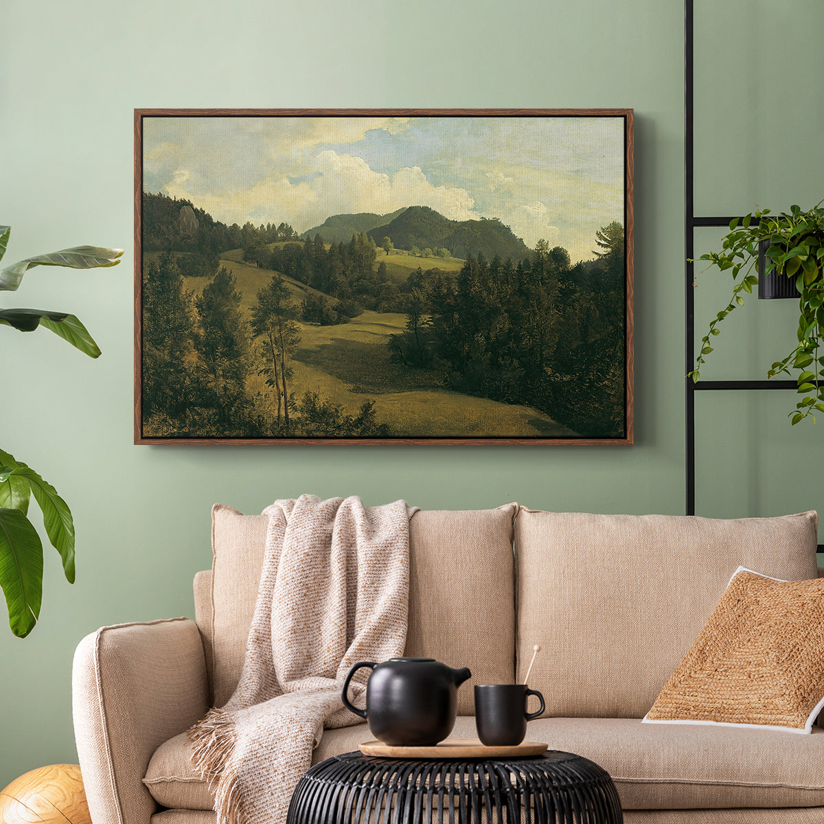 Landscape near Miesenbach, c. 1830 - Floater Framed Canvas Print